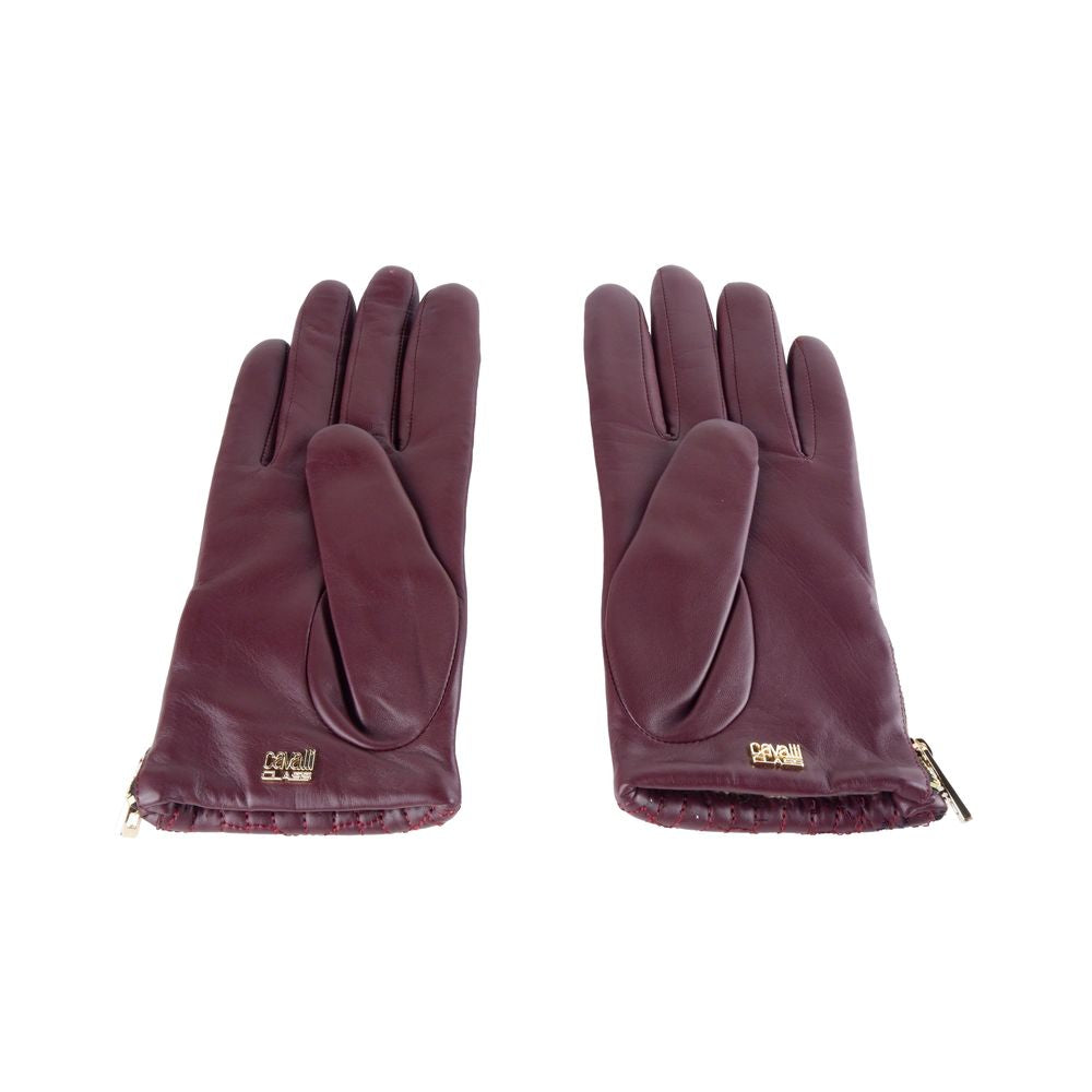 Cavalli Class Elegant Lambskin Leather Gloves in Pink - Luksusmuotia Cavalli Class - Tutustu YVES JAVANNI® 