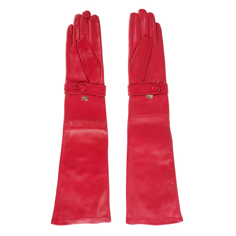 Cavalli Class Elegant Lambskin Leather Gloves in Pink - Luksusmuotia Cavalli Class - Tutustu YVES JAVANNI® 