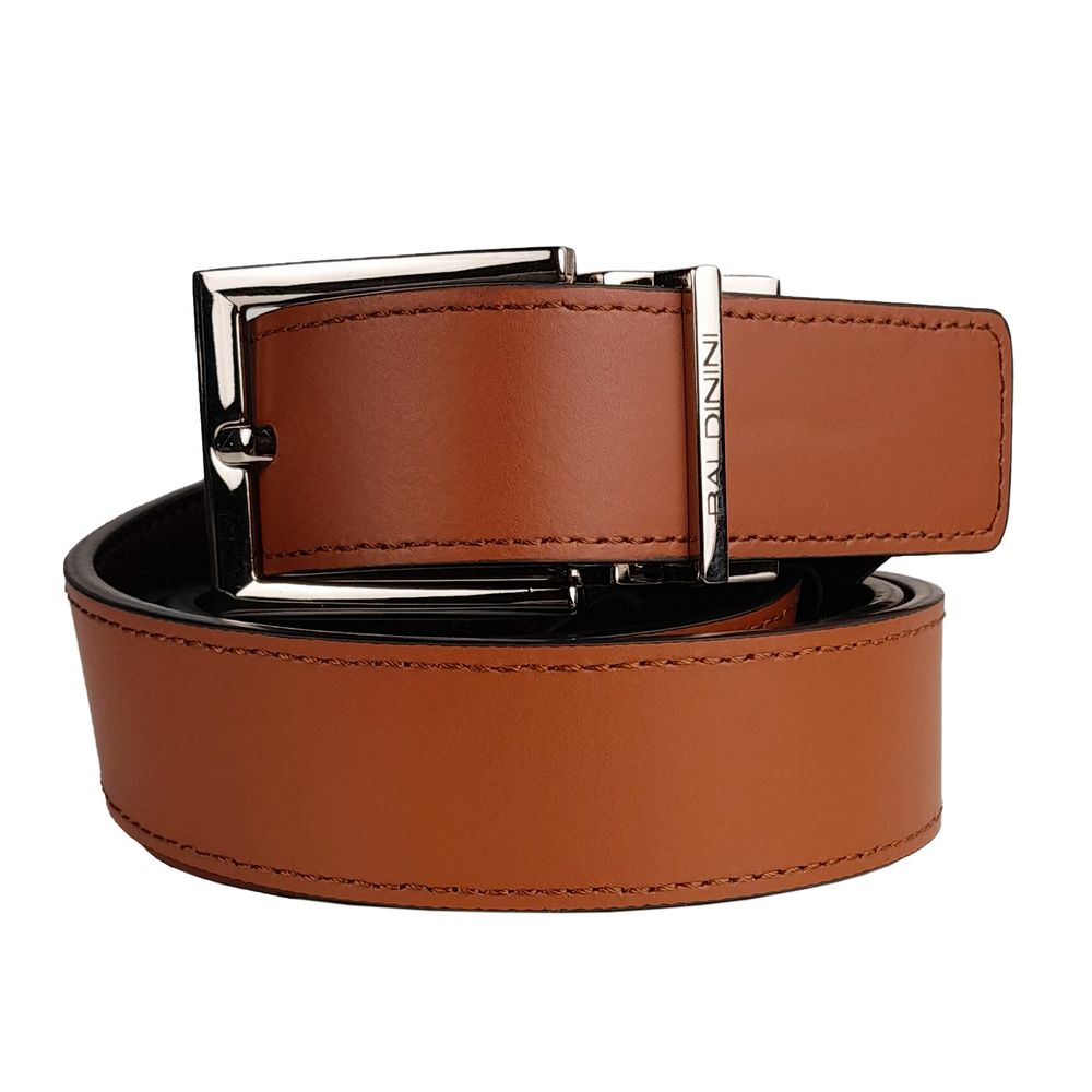 Baldinini Trend Reversible Calfskin Leather Belt in Rich Brown - Luksusmuotia Baldinini Trend - Tutustu YVES JAVANNI® 