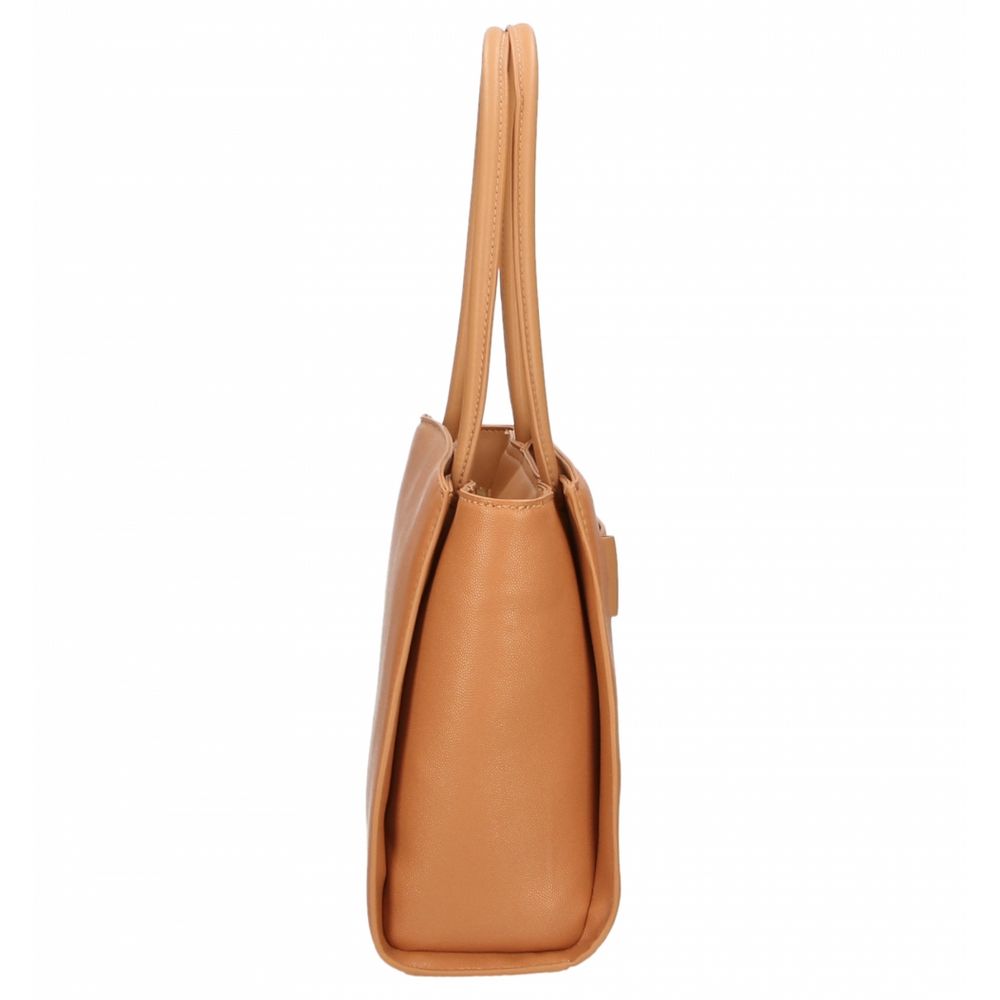 Plein Sport Chic Brown Eco-Leather Shopper with Silver Logo - Luksusmuotia Plein Sport - Tutustu YVES JAVANNI® 