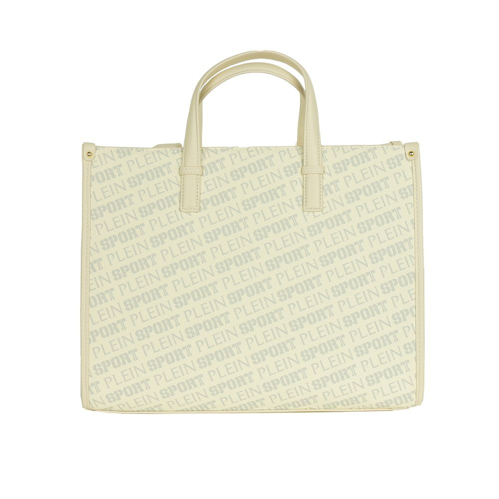 Plein Sport Stunning White Tote Bag with Cross Belt - Luksusmuotia Plein Sport - Tutustu YVES JAVANNI® 