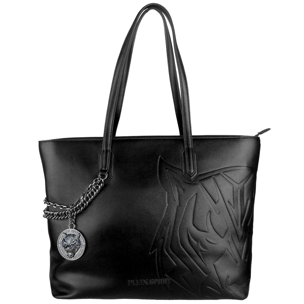 Plein Sport Chic Black Eco-Leather Shopper Tote - Luksusmuotia Plein Sport - Tutustu YVES JAVANNI® 