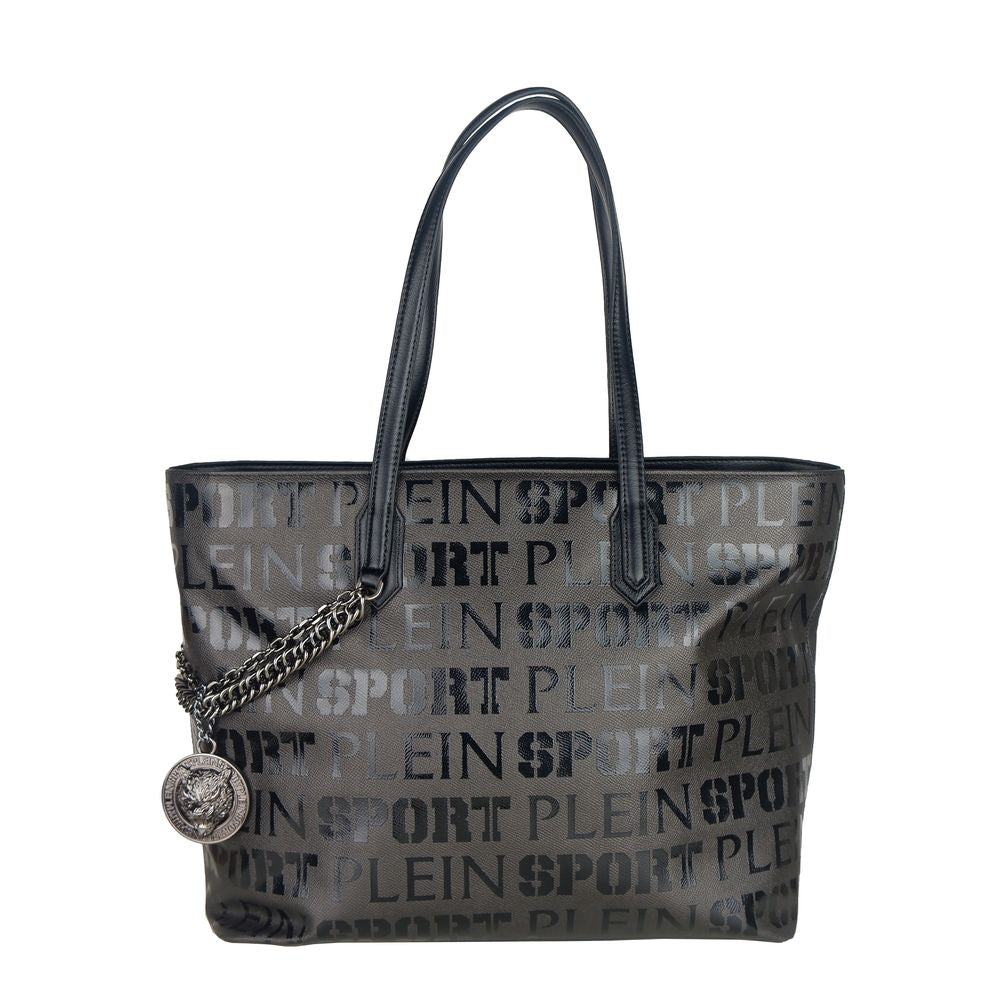 Plein Sport Sleek Black Designer Shopping Bag with Logo Print - Luksusmuotia Plein Sport - Tutustu YVES JAVANNI® 