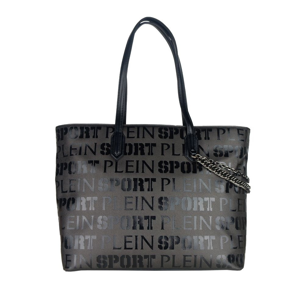 Plein Sport Sleek Black Designer Shopping Bag with Logo Print - Luksusmuotia Plein Sport - Tutustu YVES JAVANNI® 