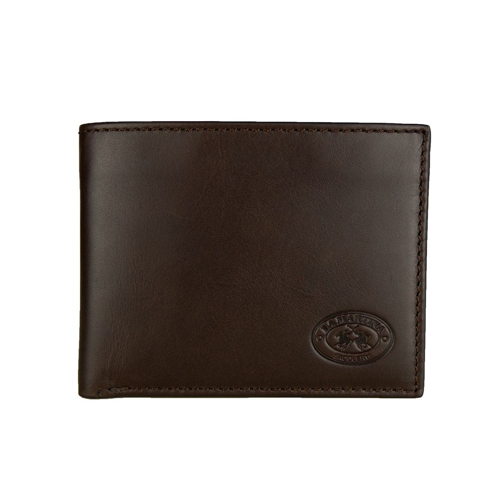 La Martina Brown Leather Men Wallet - Luksuslaukut ja asusteet La Martina - Tutustu YVES JAVANNI® 