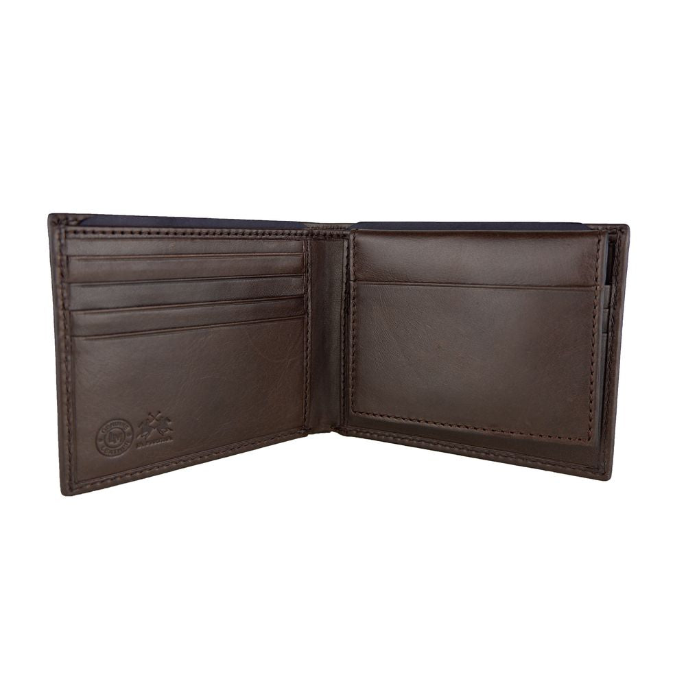 La Martina Elegant Dark Brown Leather Wallet - Luksusmuotia La Martina - Tutustu YVES JAVANNI® 