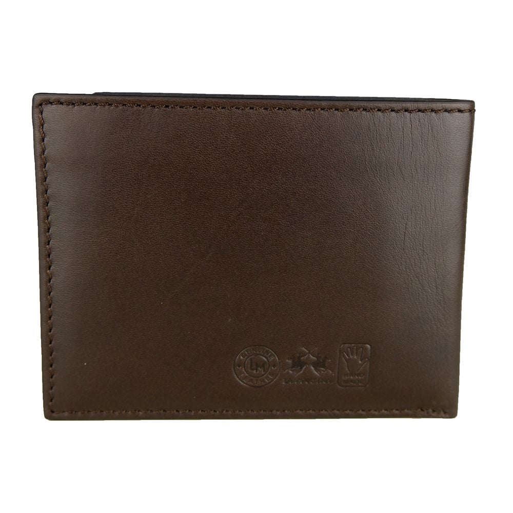 La Martina Elegant Dark Brown Leather Wallet - Luksusmuotia La Martina - Tutustu YVES JAVANNI® 