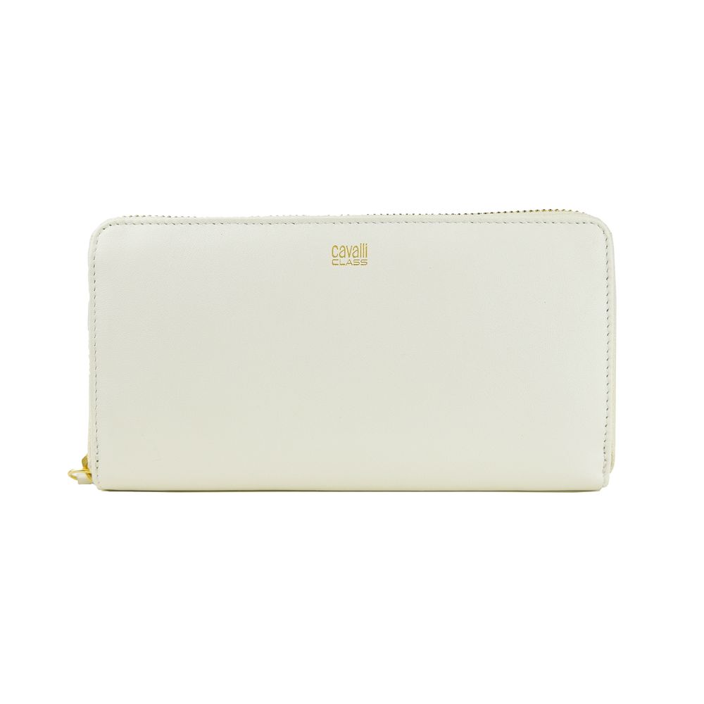 Cavalli Class Elegant White Calfskin Leather Wallet - Luksusmuotia Cavalli Class - Tutustu YVES JAVANNI® 