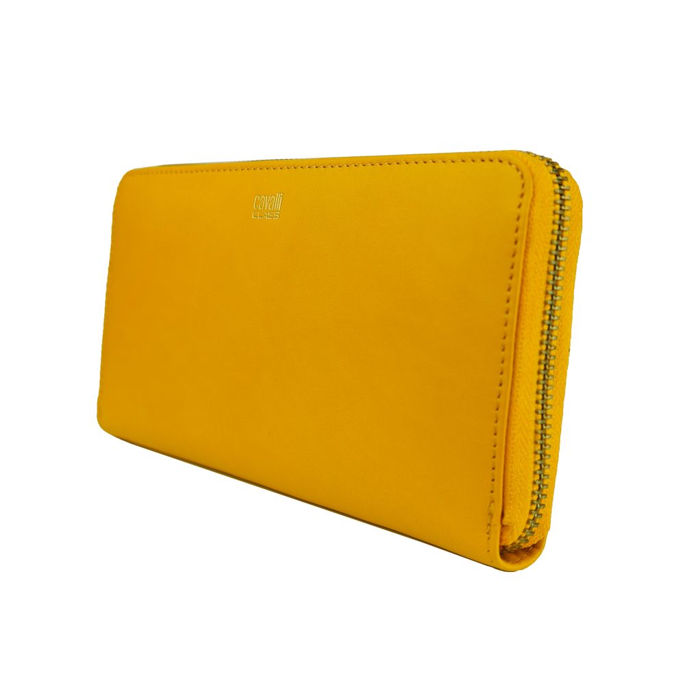 Cavalli Class Elegant Calfskin Leather Wallet in Vibrant Yellow - Luksusmuotia Cavalli Class - Tutustu YVES JAVANNI® 