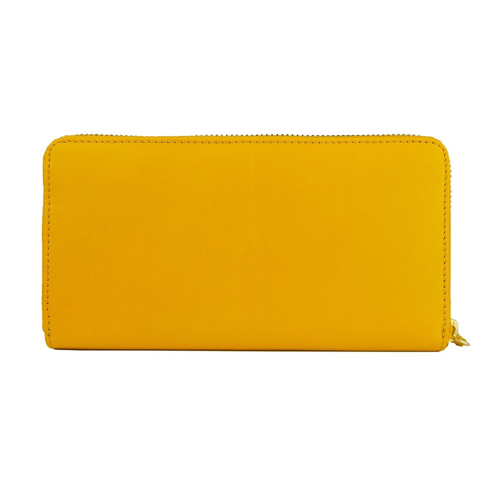 Cavalli Class Elegant Calfskin Leather Wallet in Vibrant Yellow - Luksusmuotia Cavalli Class - Tutustu YVES JAVANNI® 