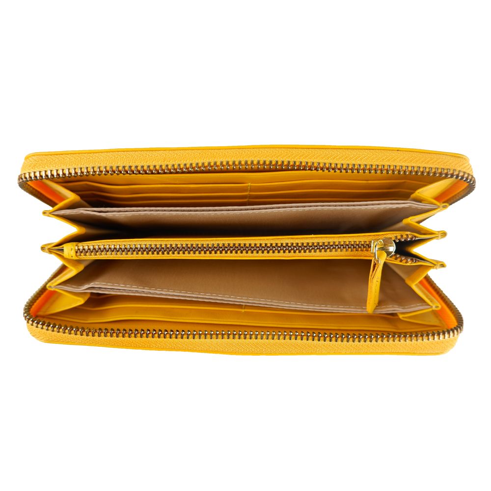 Cavalli Class Elegant Calfskin Leather Wallet in Vibrant Yellow - Luksusmuotia Cavalli Class - Tutustu YVES JAVANNI® 