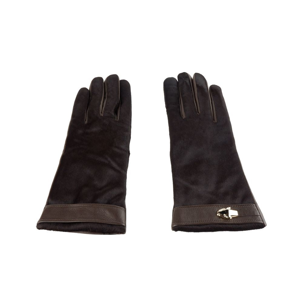 Cavalli Class Brown Lambskin Women Glove - Luksuslaukut ja asusteet Cavalli Class - Tutustu YVES JAVANNI® 