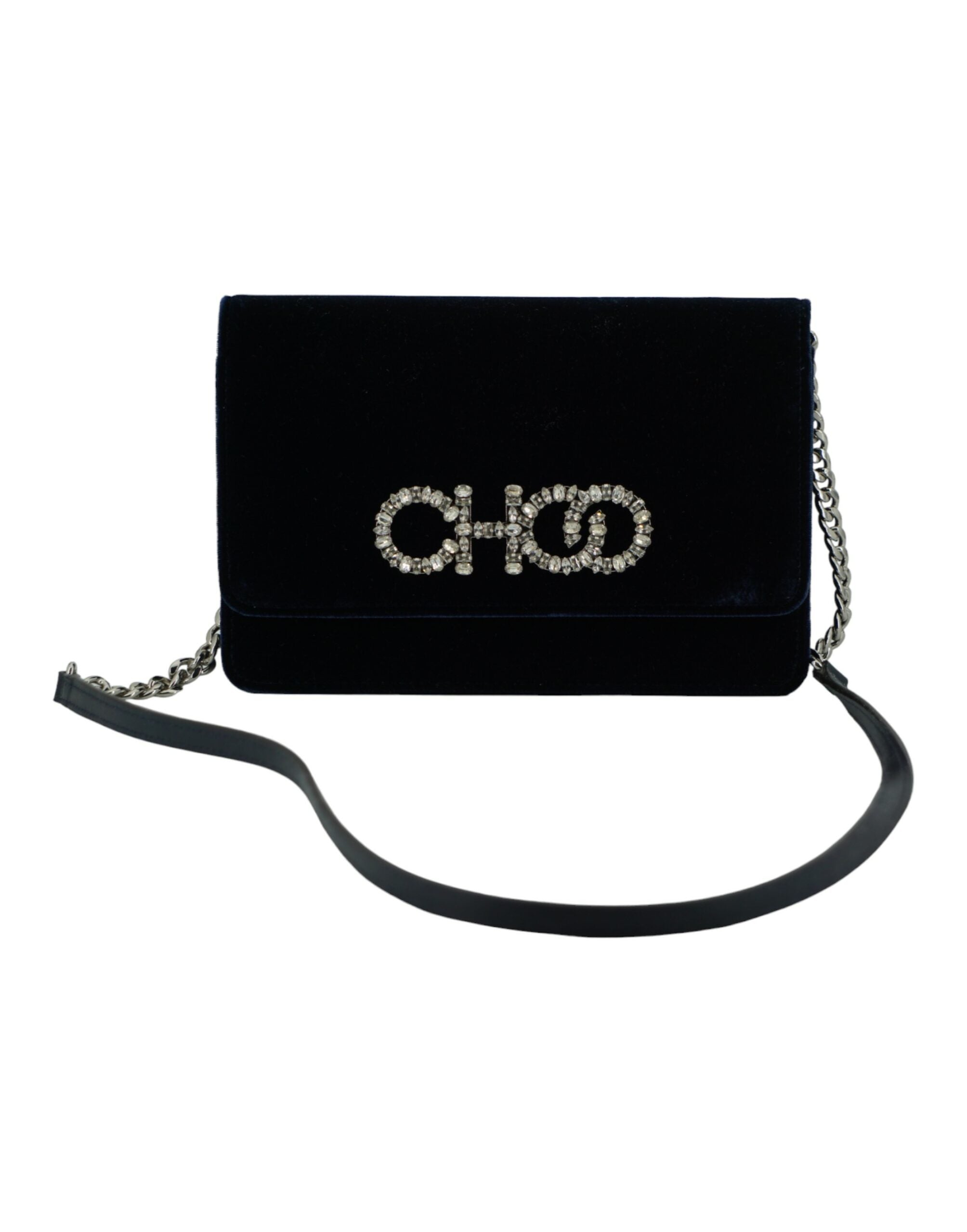 Jimmy Choo Navy Blue Leather And Satin Shoulder Bag - Luksusmuotia Jimmy Choo - Tutustu YVES JAVANNI® 