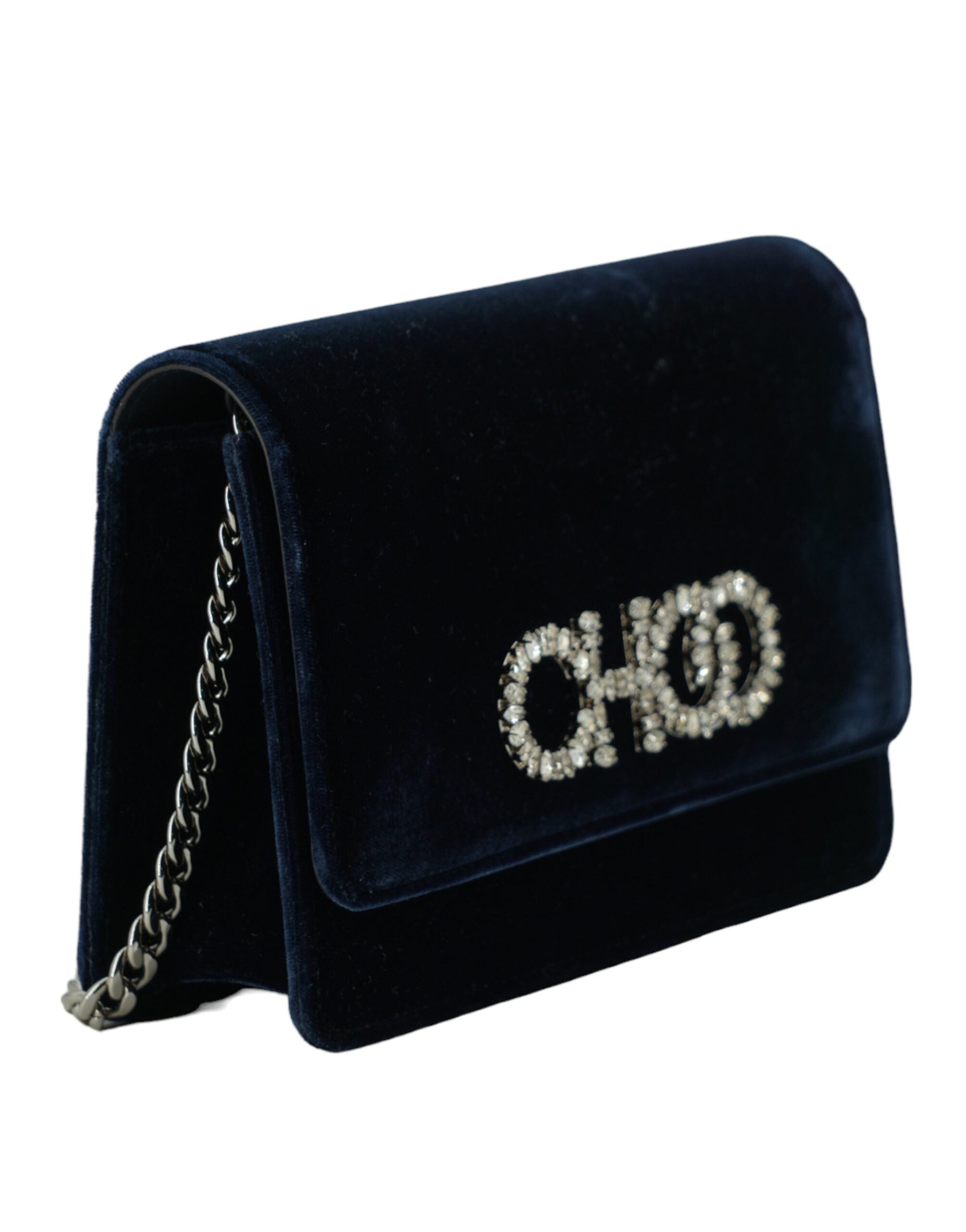 Jimmy Choo Navy Blue Leather And Satin Shoulder Bag - Luksusmuotia Jimmy Choo - Tutustu YVES JAVANNI® 