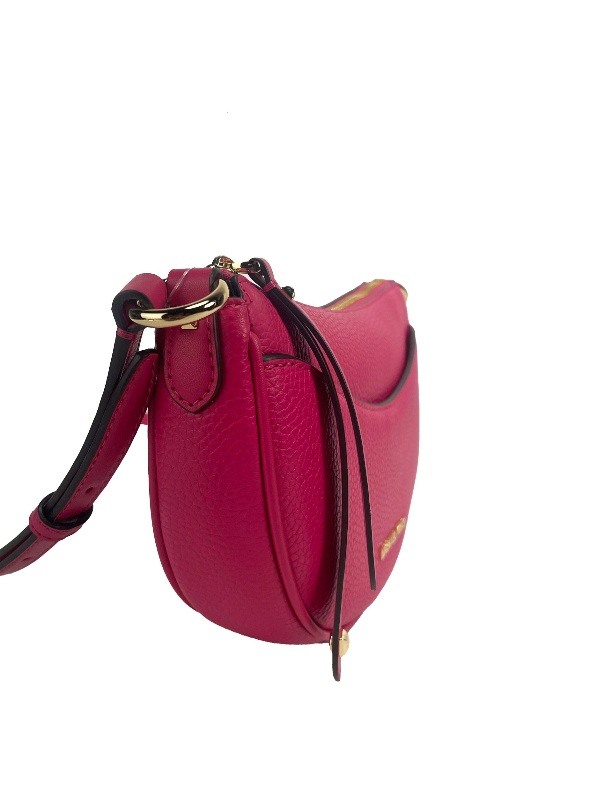 Michael Kors Dover Small Pink Half Moon Crossbody Bag Purse - Luksusmuotia Michael Kors - Tutustu YVES JAVANNI® 