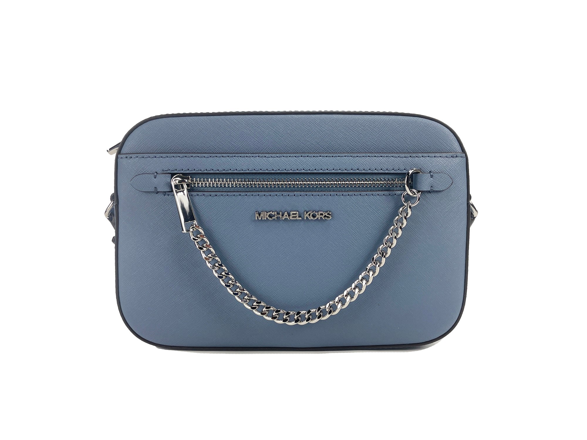 Michael Kors Jet Set East West Large Denim Leather Zip Chain Crossbody Bag - Luksusmuotia Michael Kors - Tutustu YVES JAVANNI® 