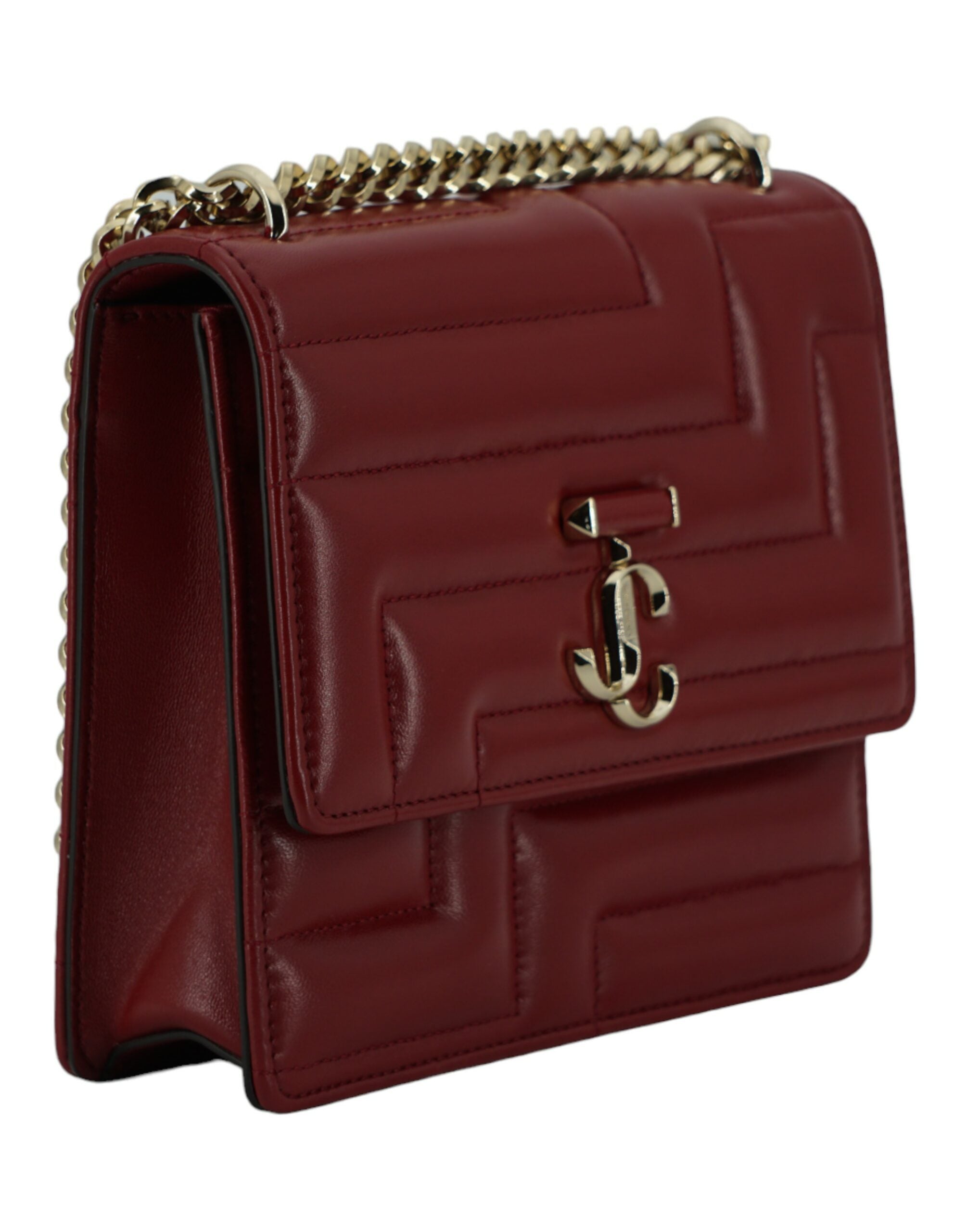 Jimmy Choo Dark Red Leather Shoulder Bag - Luksusmuotia Jimmy Choo - Tutustu YVES JAVANNI® 