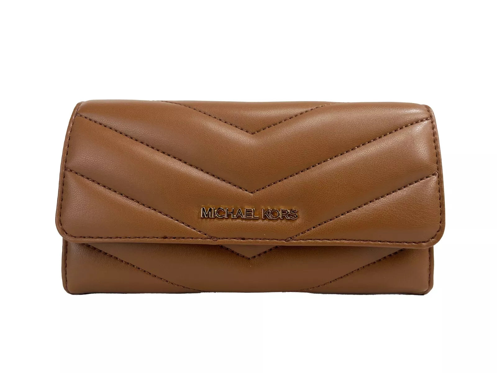 Michael Kors Jet Set Travel Large Quilted Leather Trifold Wallet Brown - Luksusmuotia Michael Kors - Tutustu YVES JAVANNI® 