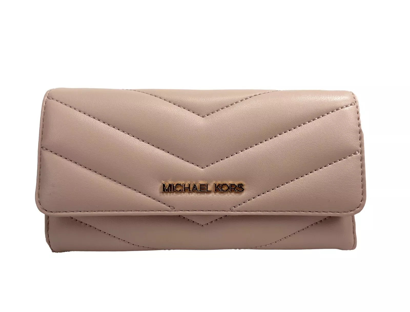 Michael Kors Jet Set Travel Large Quilted Leather Trifold Wallet Powder Blush - Luksusmuotia Michael Kors - Tutustu YVES JAVANNI® 