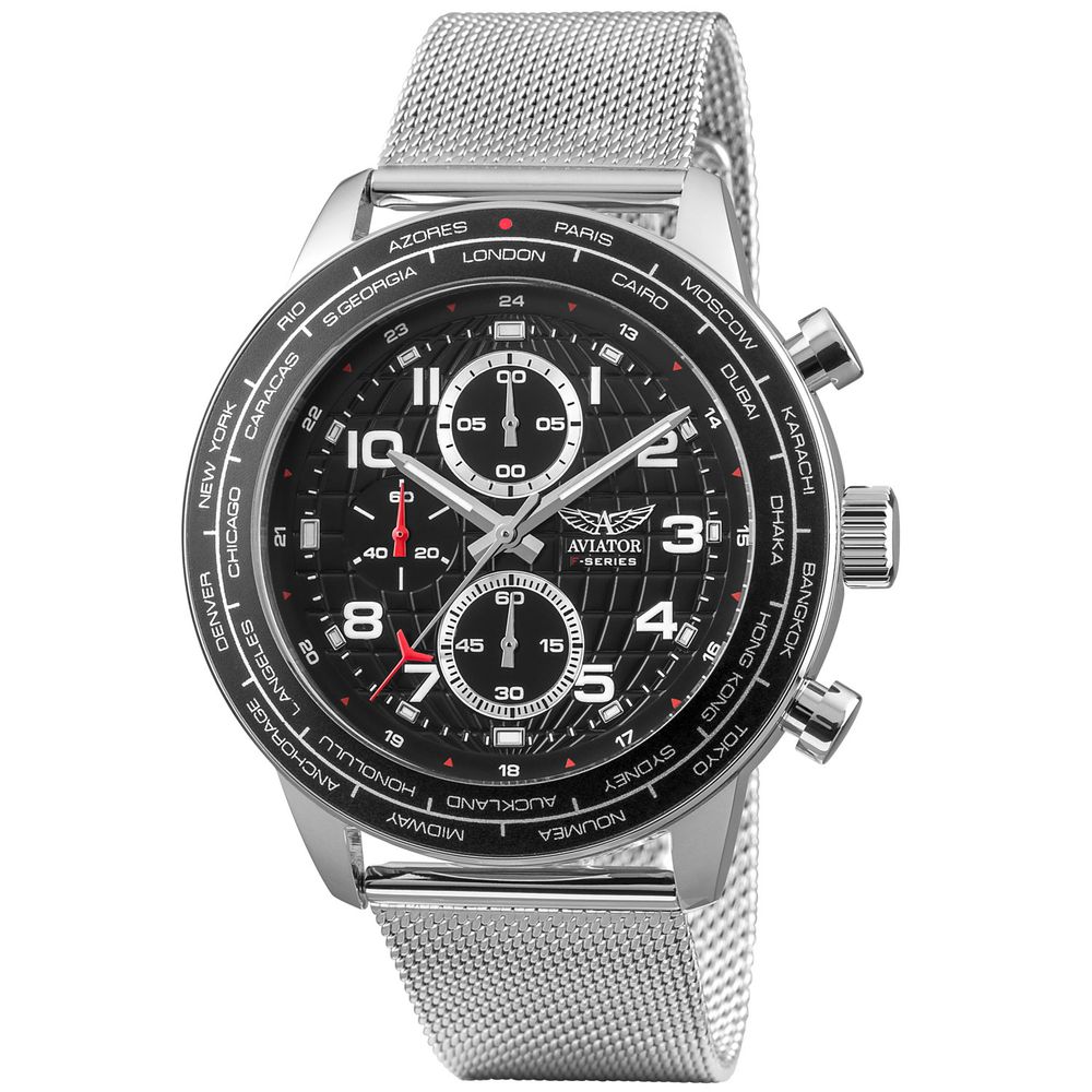 Aviator Silver Men Watch - Luksusmuotia Aviator - Tutustu YVES JAVANNI® 