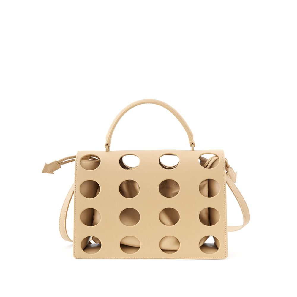 Off-White Chic Beige Leather Handbag for Sophisticated Style - Luksusmuotia Off-White - Tutustu YVES JAVANNI® 