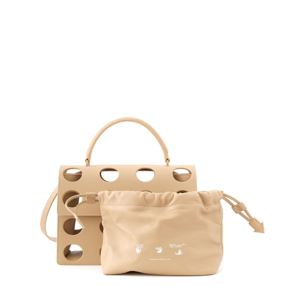 Off-White Chic Beige Leather Handbag for Sophisticated Style - Luksusmuotia Off-White - Tutustu YVES JAVANNI® 