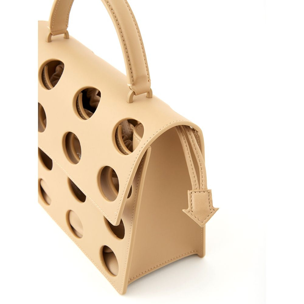 Off-White Chic Beige Leather Handbag for Sophisticated Style - Luksusmuotia Off-White - Tutustu YVES JAVANNI® 