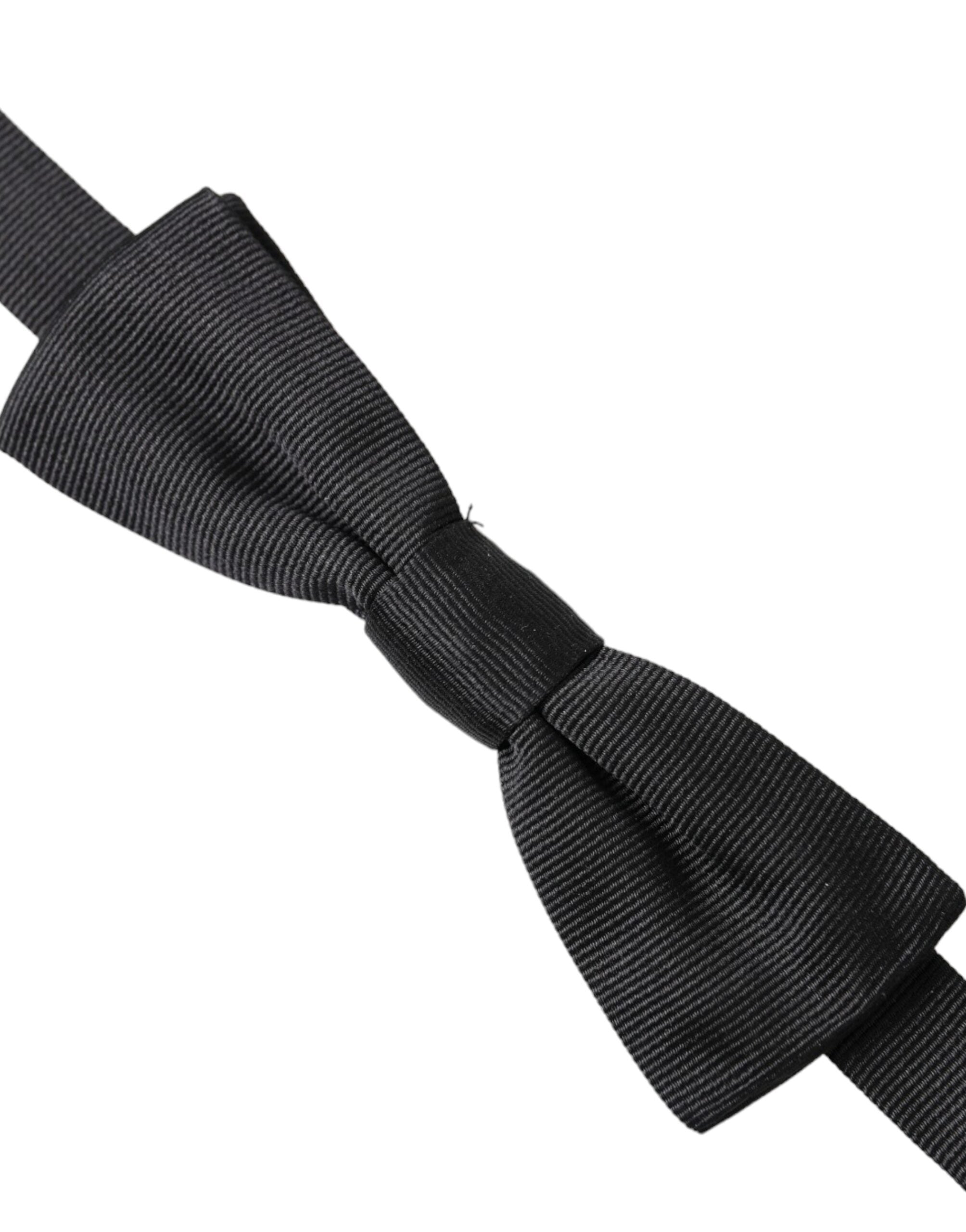 Dolce & Gabbana Black Silk Adjustable Neck Men Bow Tie - Luksuslaukut ja asusteet Dolce & Gabbana - Tutustu YVES JAVANNI® 