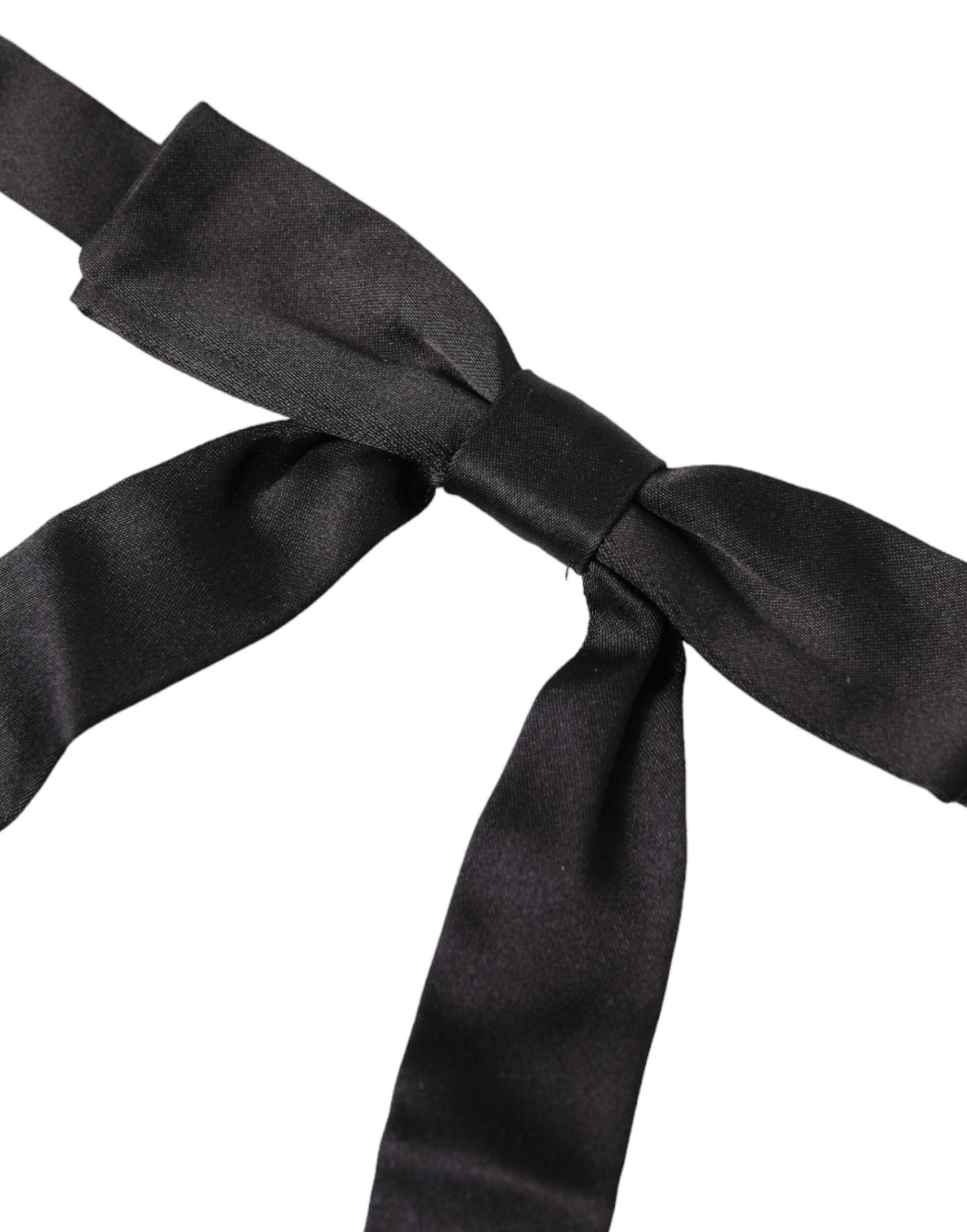 Dolce & Gabbana Black Ribbon Silk Adjustable Neck Bow Tie - Luksusmuotia Dolce & Gabbana - Tutustu YVES JAVANNI® 