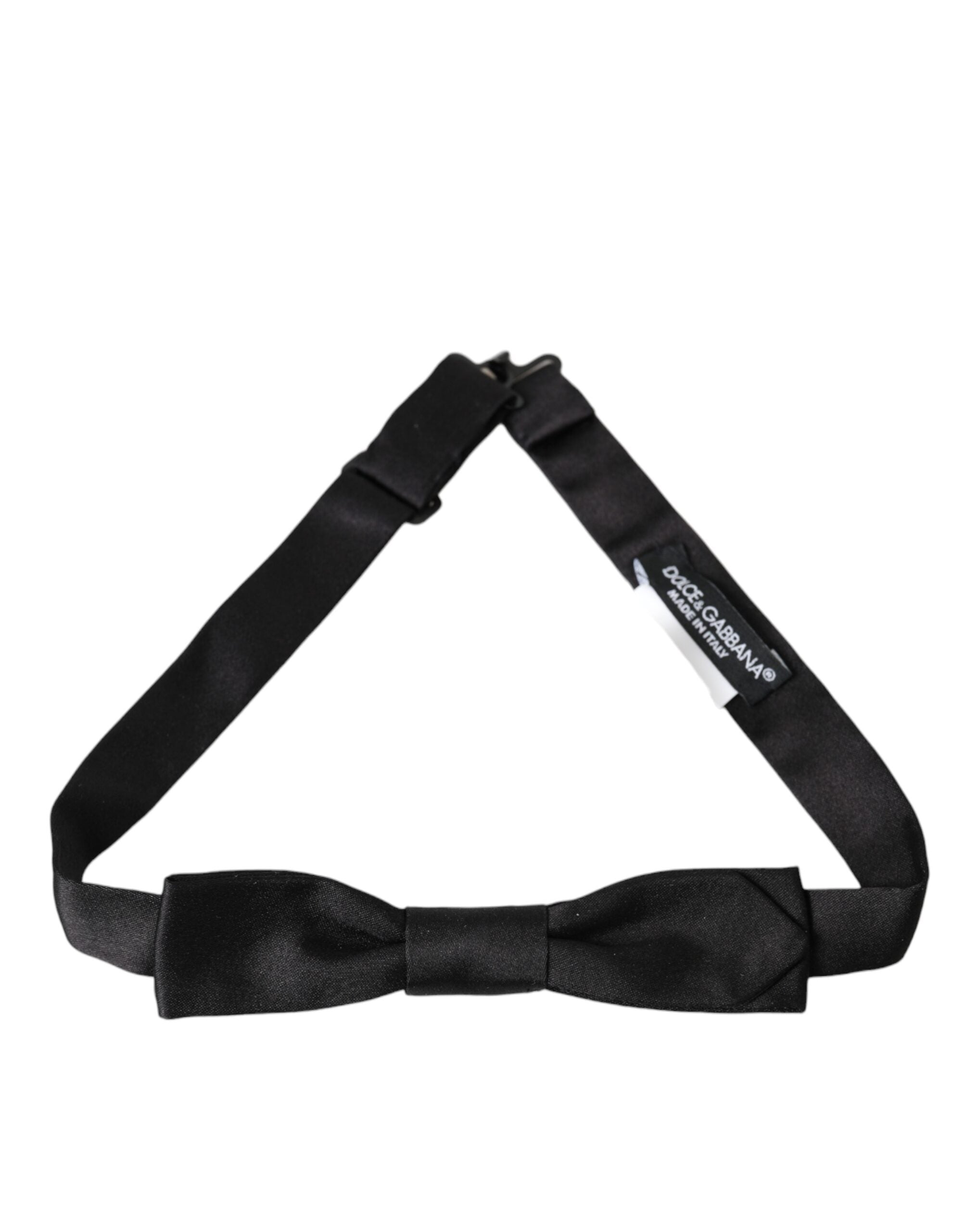 Dolce & Gabbana Black Silk Adjustable Neck Men Bow Tie - Luksusmuotia Dolce & Gabbana - Tutustu YVES JAVANNI® 