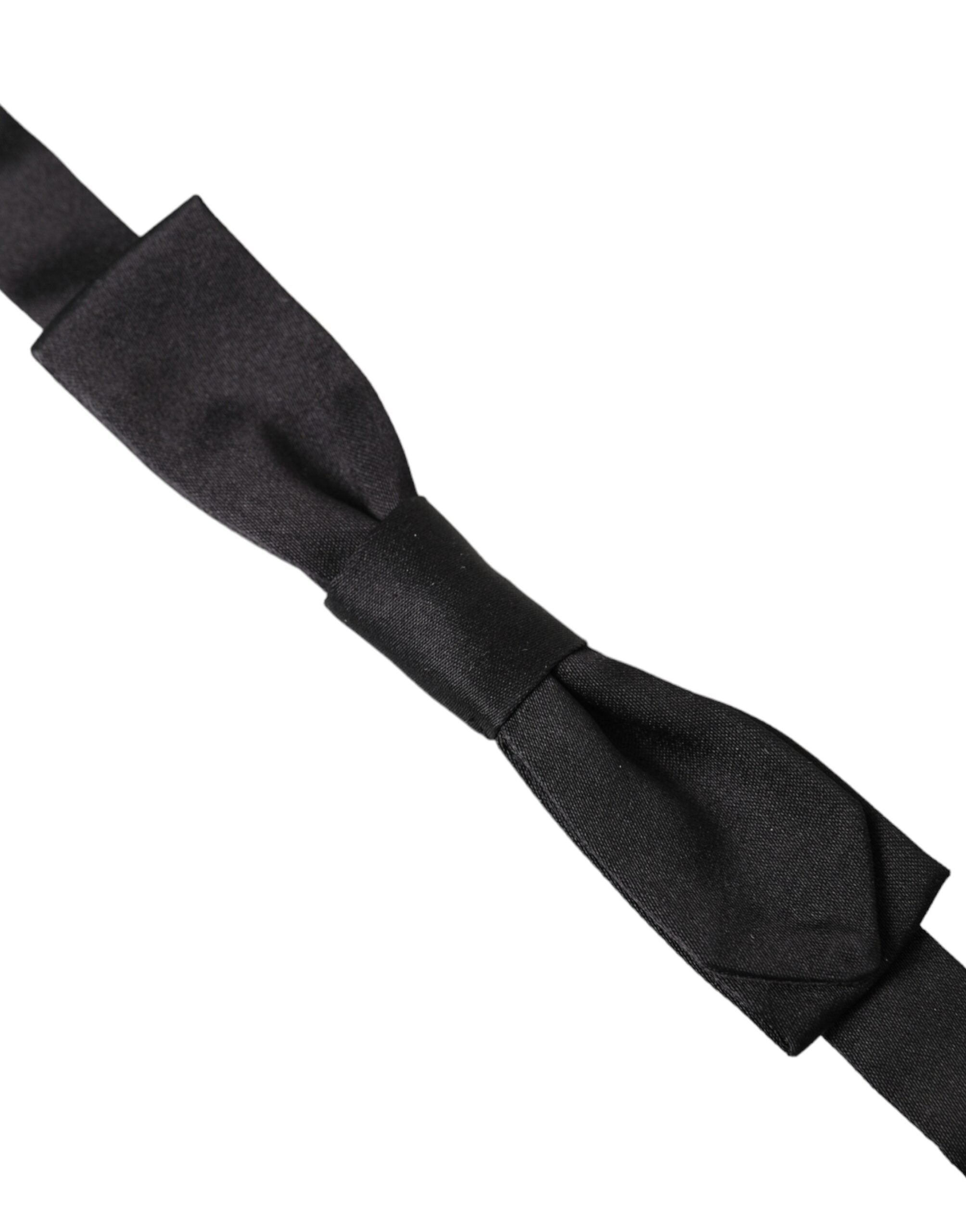 Dolce & Gabbana Black Silk Adjustable Neck Men Bow Tie - Luksusmuotia Dolce & Gabbana - Tutustu YVES JAVANNI® 