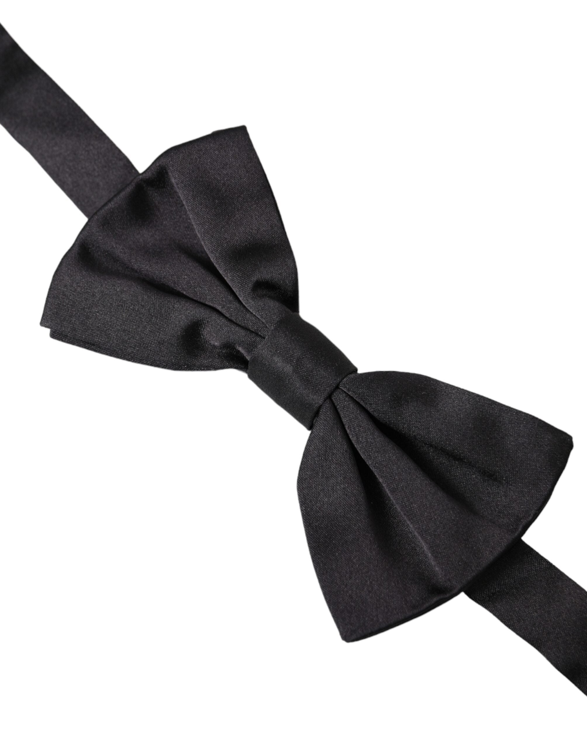 Dolce & Gabbana Black Silk Adjustable Neck Men Bow Tie - Luksusmuotia Dolce & Gabbana - Tutustu YVES JAVANNI® 