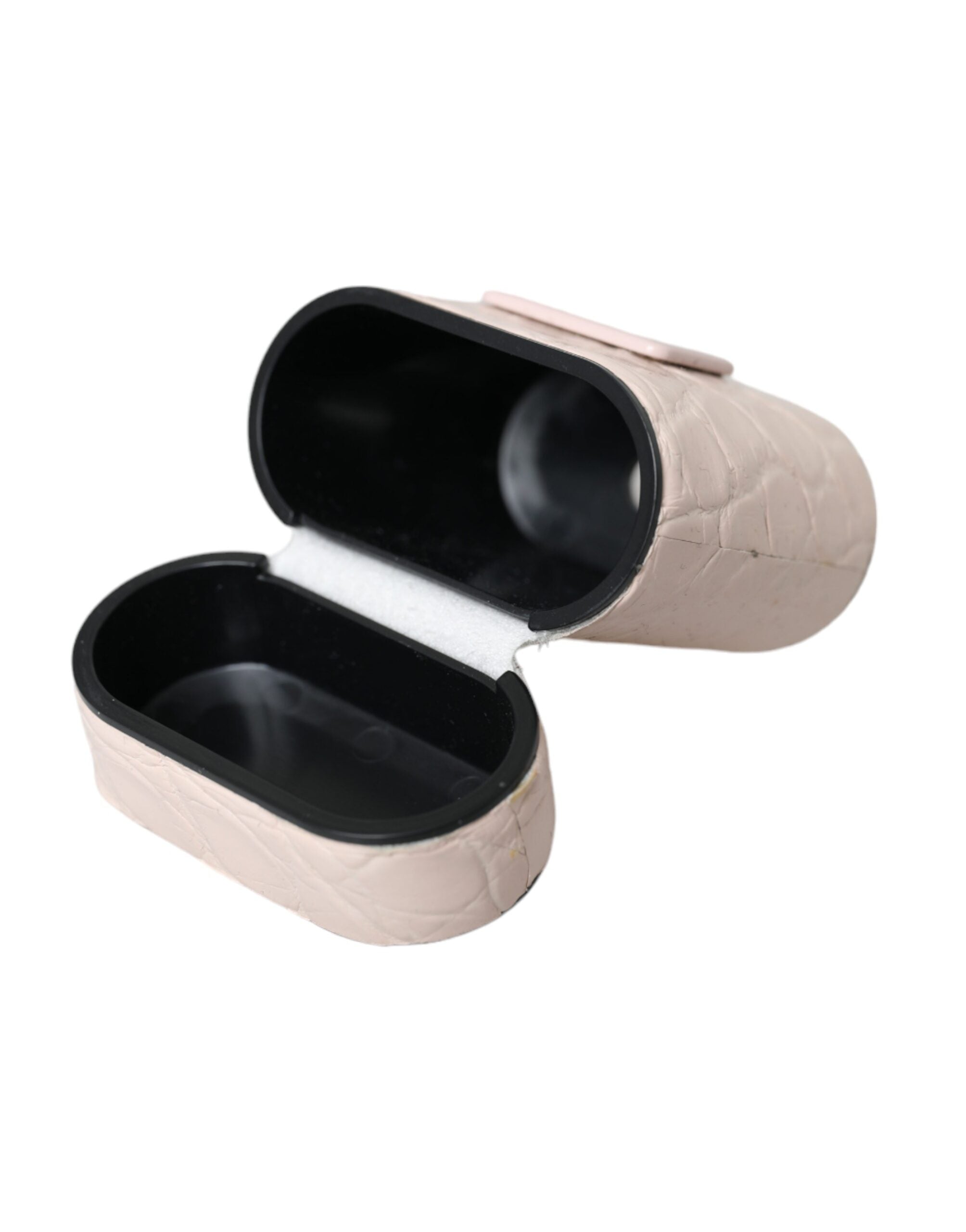 Dolce & Gabbana Light Pink Leather Metal Logo Plaque Airpods Case - Luksusmuotia Dolce & Gabbana - Tutustu YVES JAVANNI® 