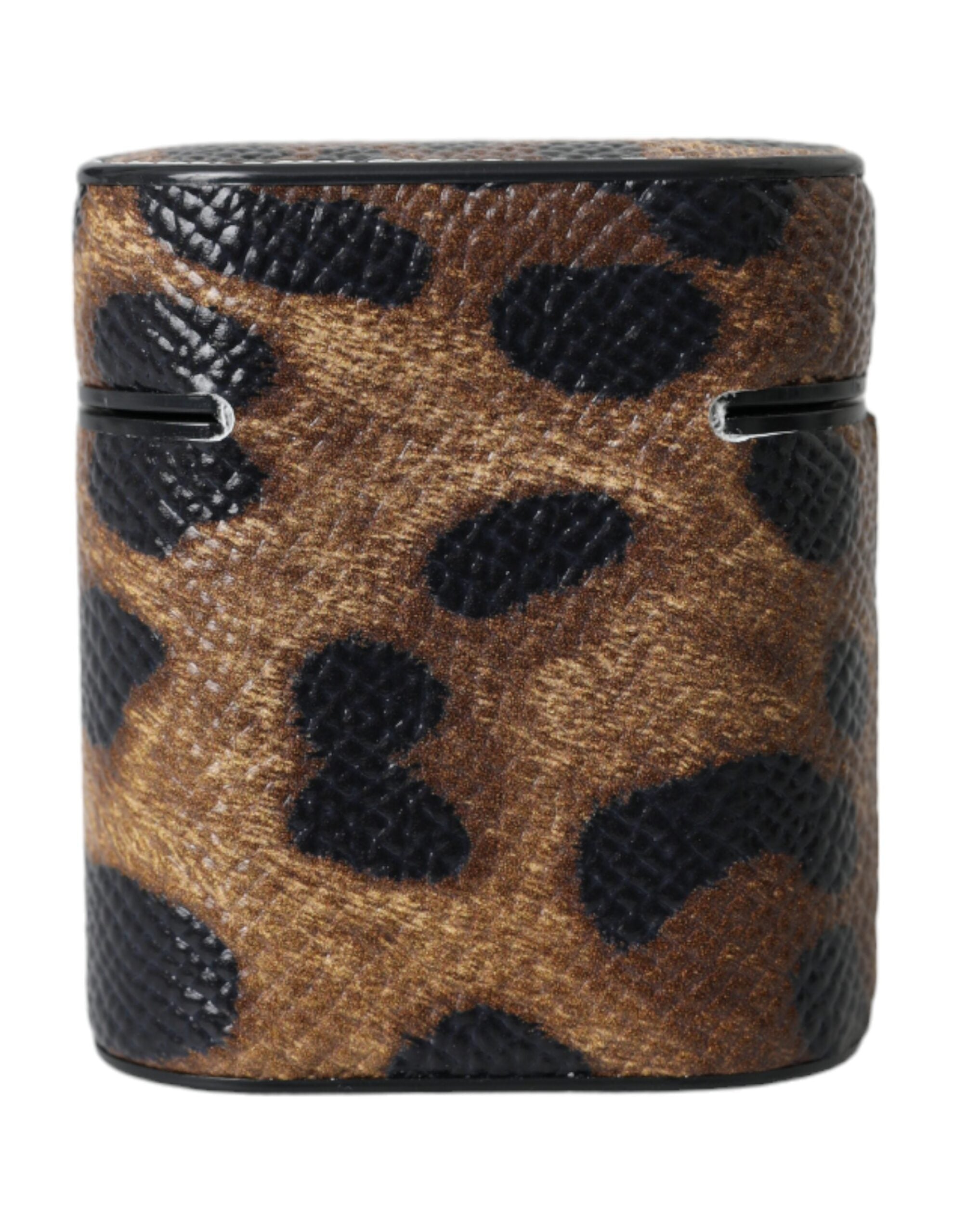 Dolce & Gabbana Brown Leopard Calf Leather Metal Logo Plaque Airpods Case - Luksusmuotia Dolce & Gabbana - Tutustu YVES JAVANNI® 