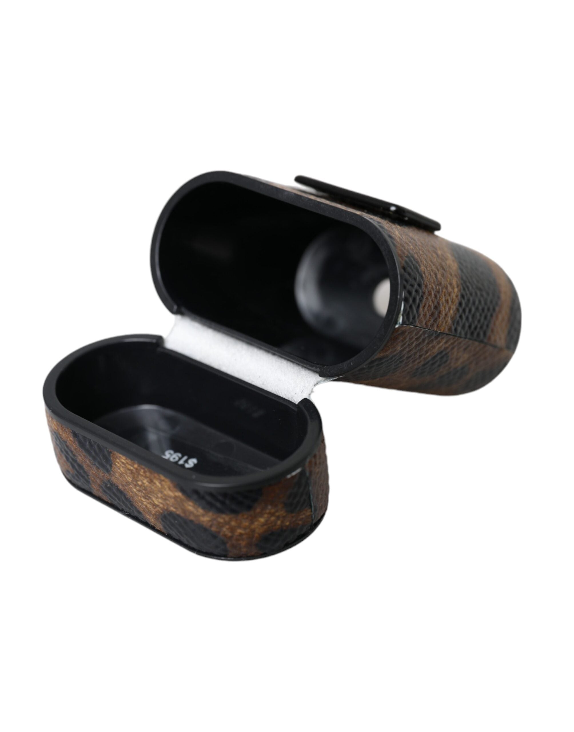 Dolce & Gabbana Brown Leopard Calf Leather Metal Logo Plaque Airpods Case - Luksusmuotia Dolce & Gabbana - Tutustu YVES JAVANNI® 