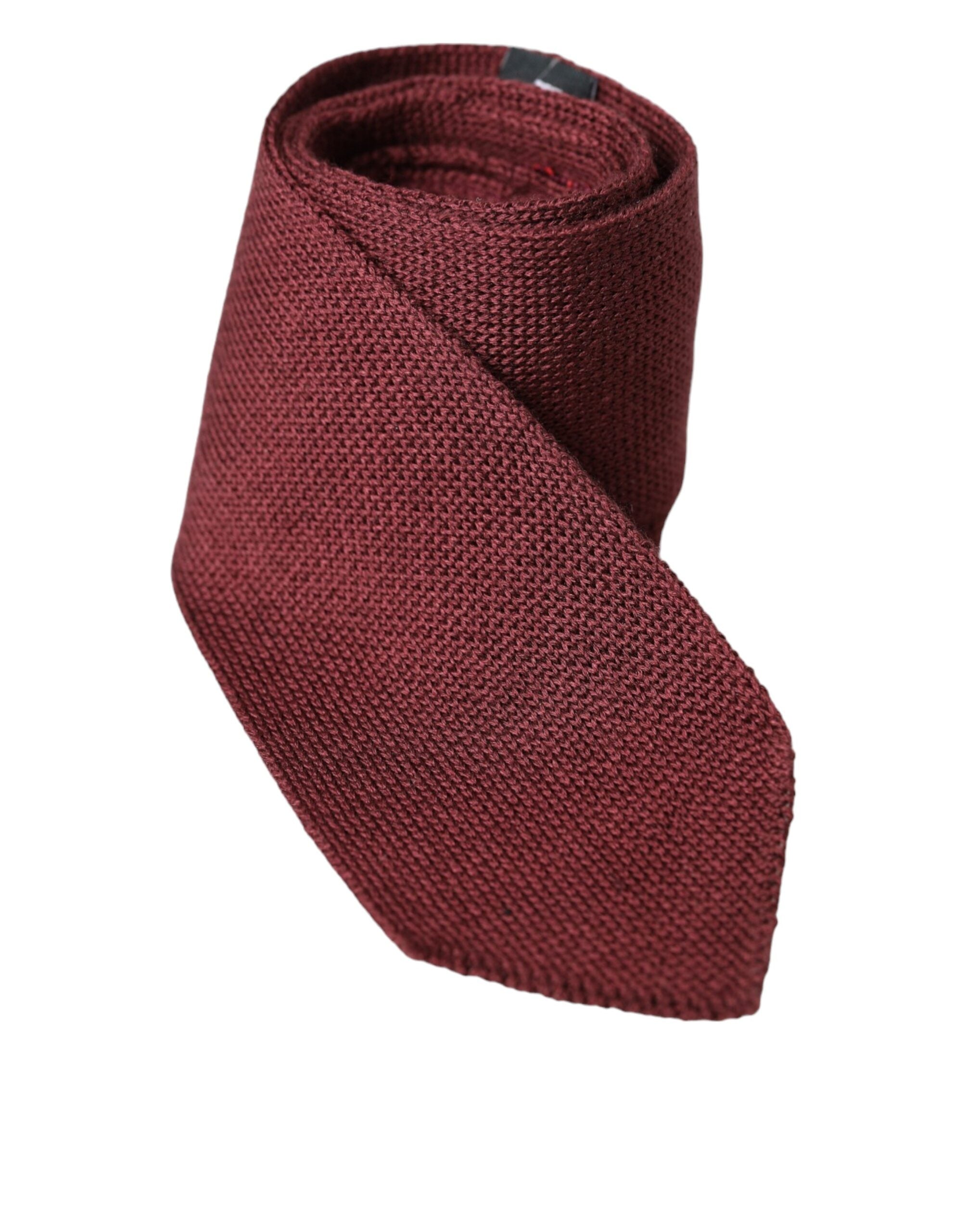 Dolce & Gabbana Bordeaux 100% Silk Patterned Classic Men Tie - Luksusmuotia Dolce & Gabbana - Tutustu YVES JAVANNI® 