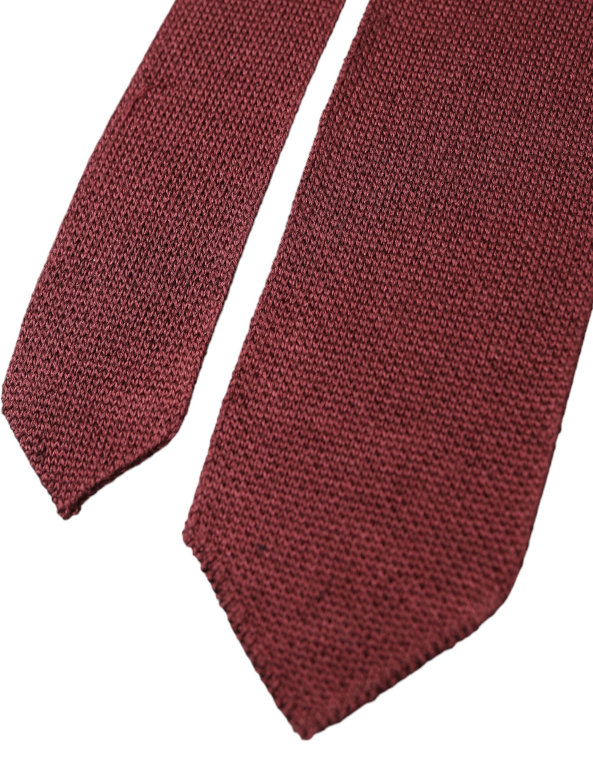 Dolce & Gabbana Bordeaux 100% Silk Patterned Classic Men Tie - Luksusmuotia Dolce & Gabbana - Tutustu YVES JAVANNI® 