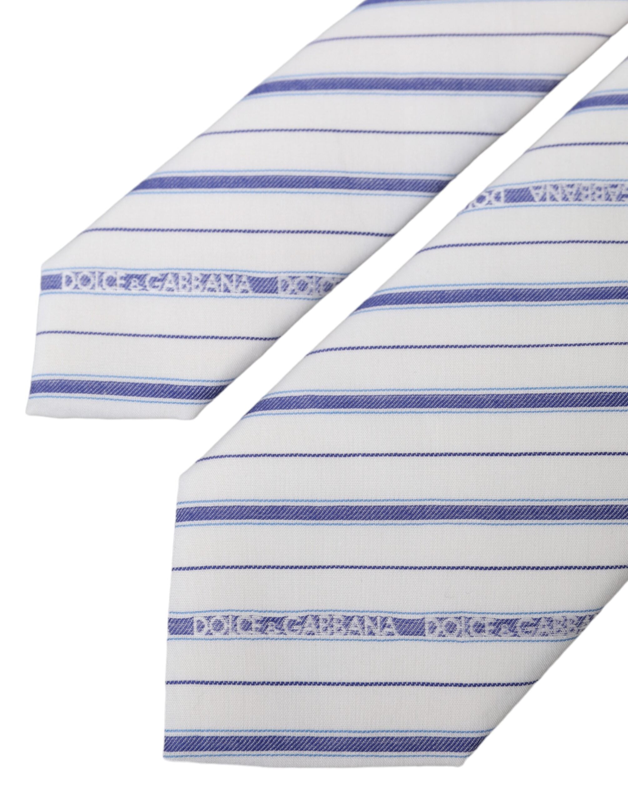 Dolce & Gabbana White Blue Stripes Silk Adjustable Tie - Luksusmuotia Dolce & Gabbana - Tutustu YVES JAVANNI® 