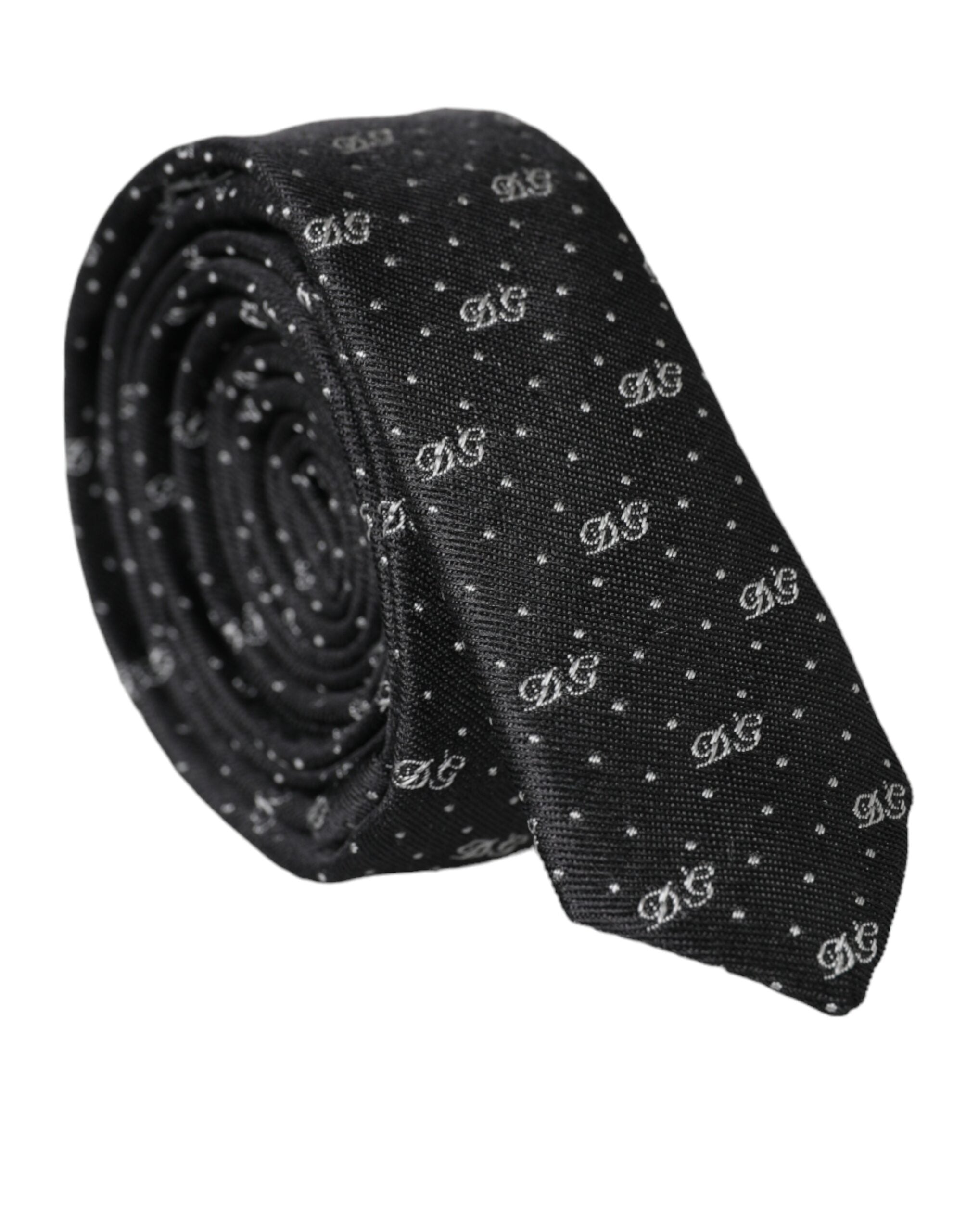 Dolce & Gabbana Black DG Logo 100% Silk Adjustable Tie - Luxury from Dolce & Gabbana - Shop at YVES JAVANNI