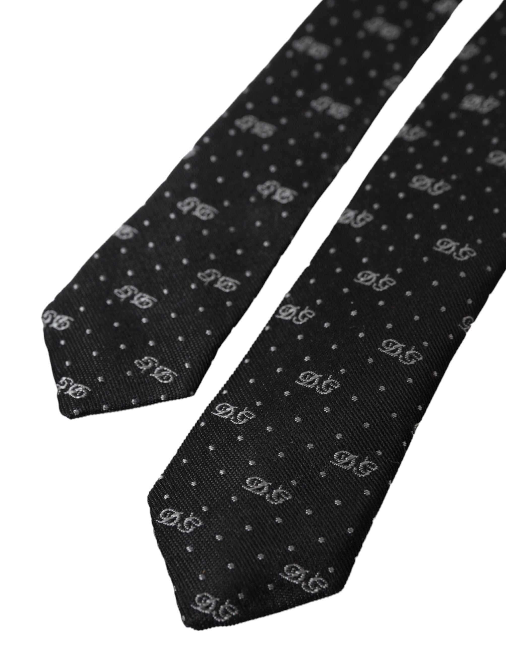 Dolce & Gabbana Black DG Logo 100% Silk Adjustable Tie - Luksusmuotia Dolce & Gabbana - Tutustu YVES JAVANNI® 