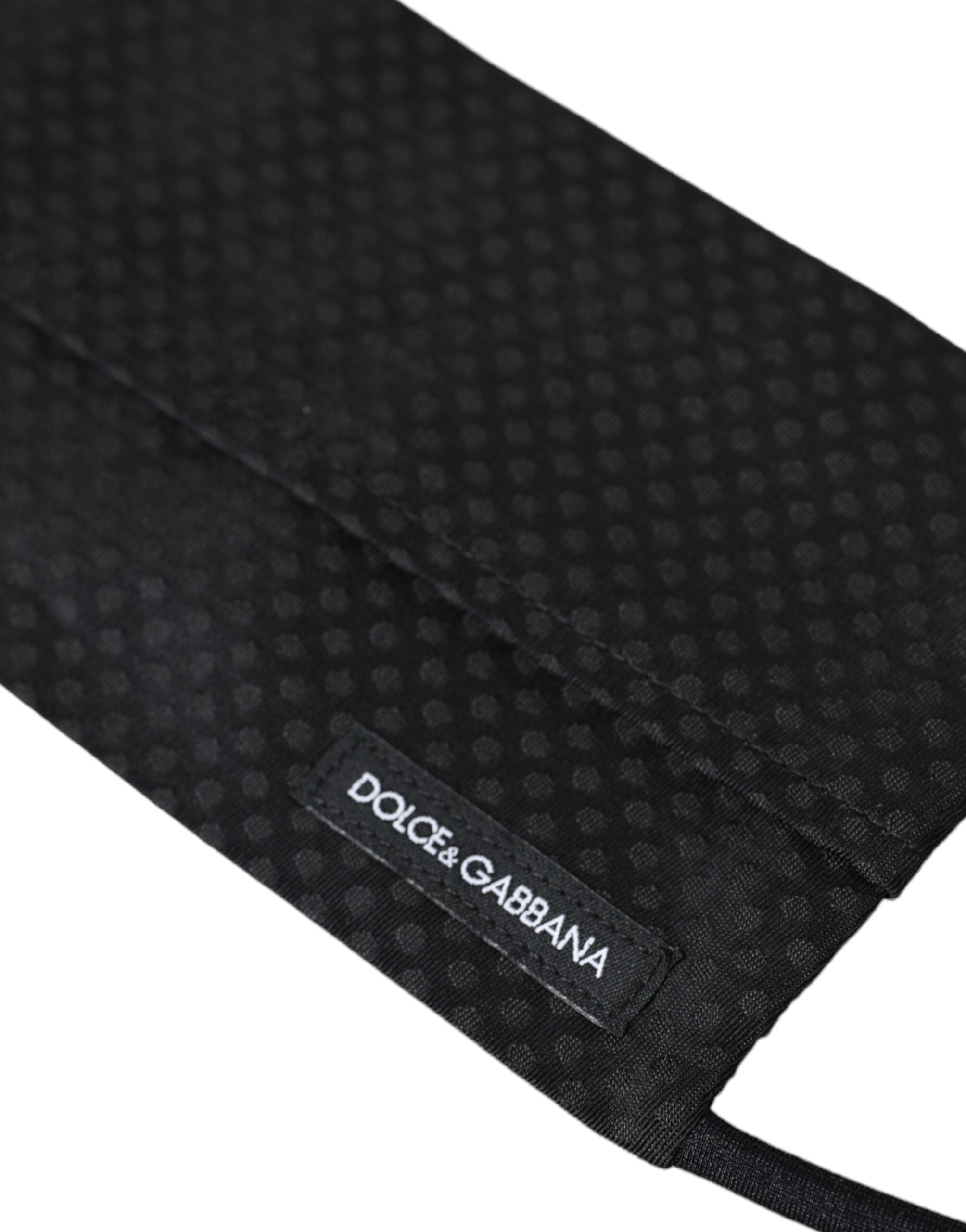 Dolce & Gabbana Black 100% Silk Adjustable Necktie Face Mask - Luksusmuotia Dolce & Gabbana - Tutustu YVES JAVANNI® 