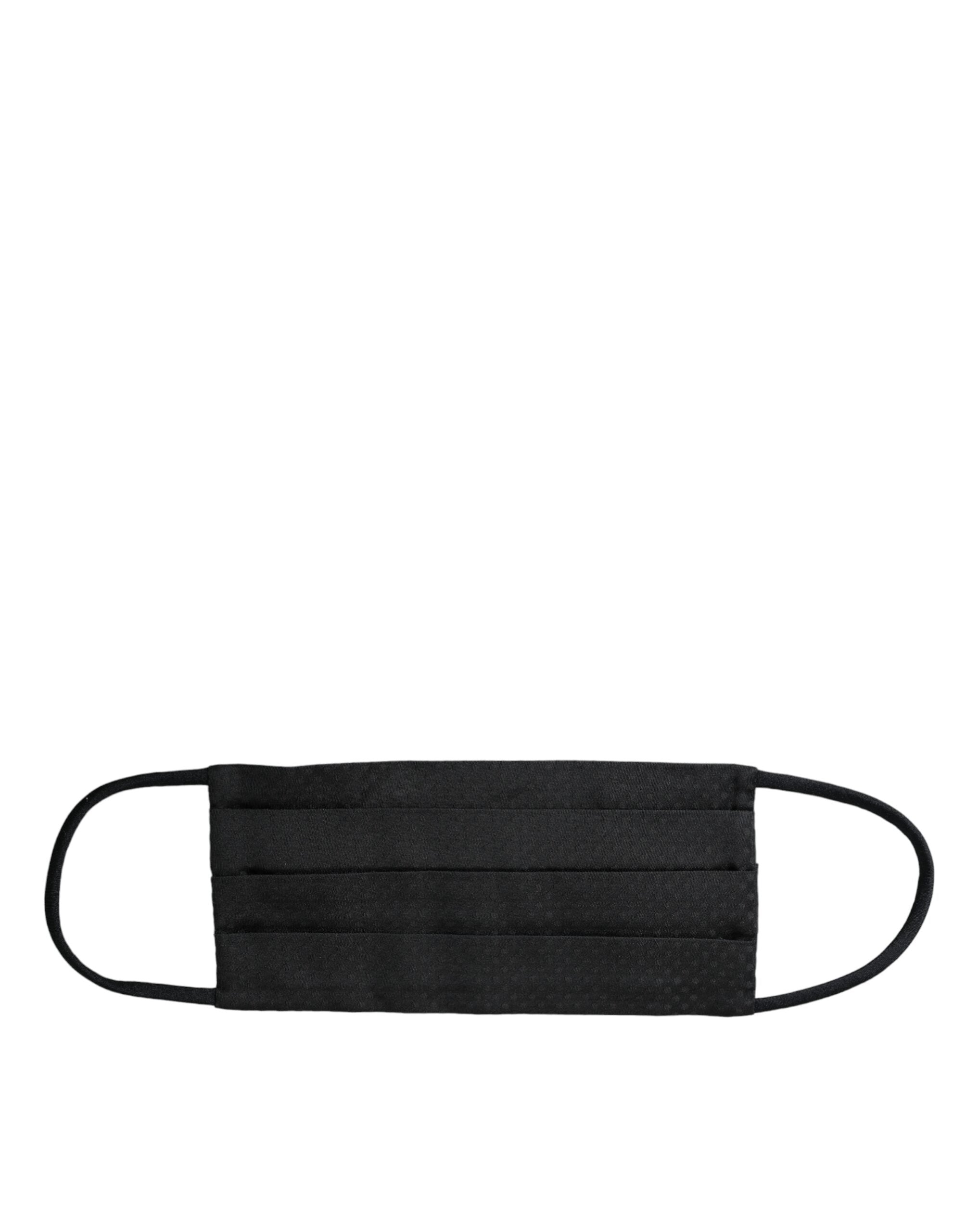 Dolce & Gabbana Black 100% Silk Adjustable Necktie Face Mask - Luksusmuotia Dolce & Gabbana - Tutustu YVES JAVANNI® 