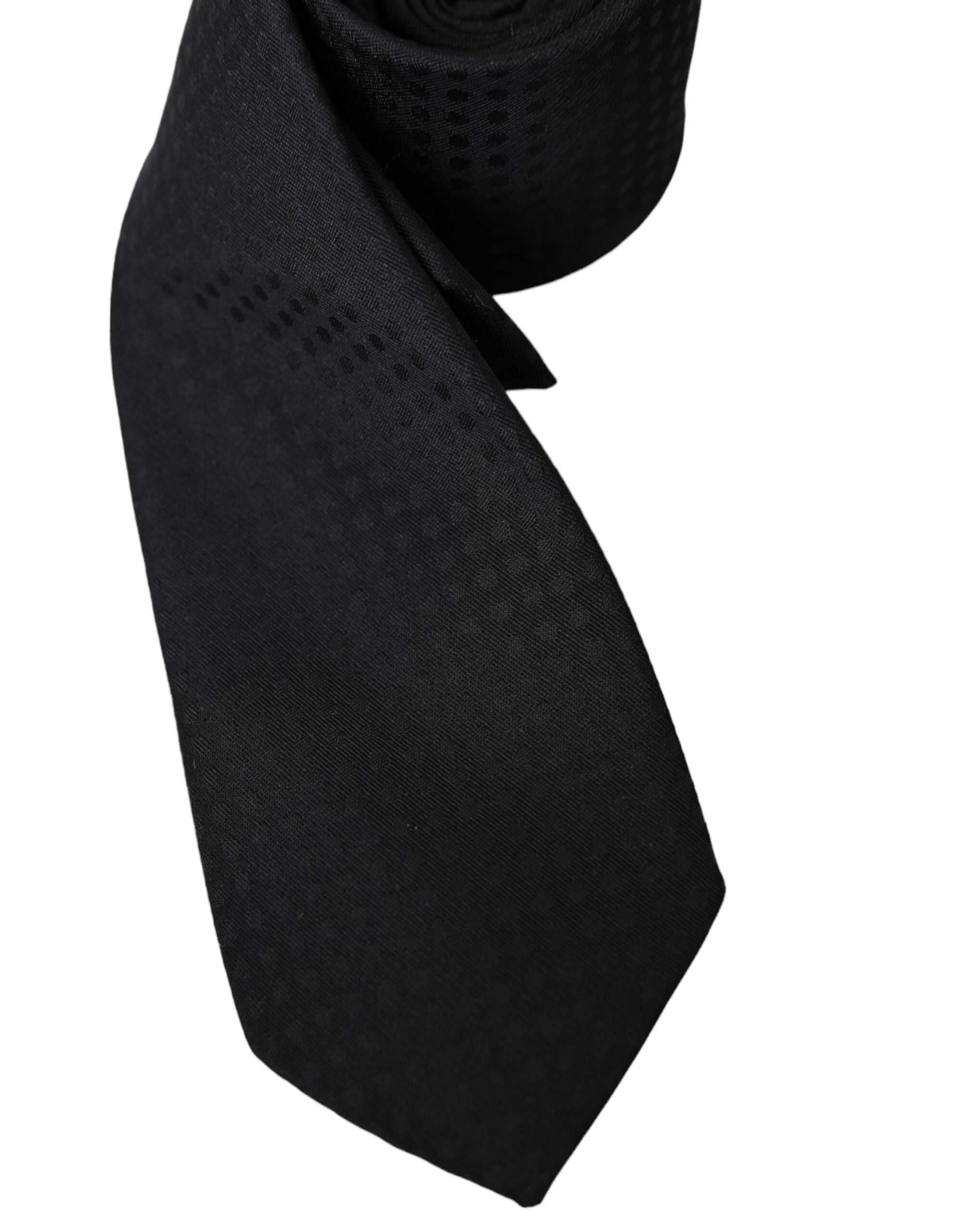 Dolce & Gabbana Black 100% Silk Adjustable Necktie Face Mask - Luksusmuotia Dolce & Gabbana - Tutustu YVES JAVANNI® 