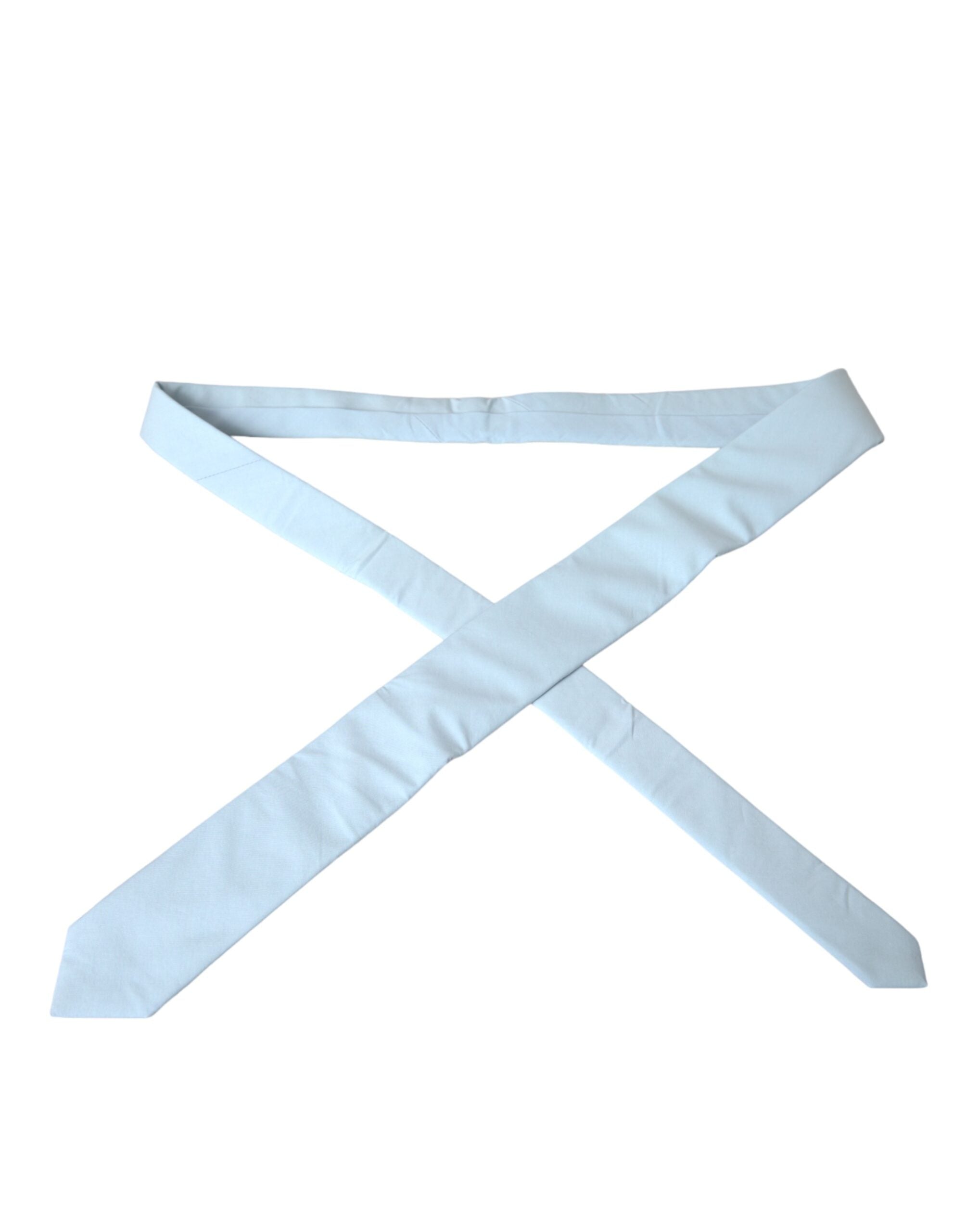 Dolce & Gabbana Light Blue Cotton Adjustable Tie Men - Luksusmuotia Dolce & Gabbana - Tutustu YVES JAVANNI® 