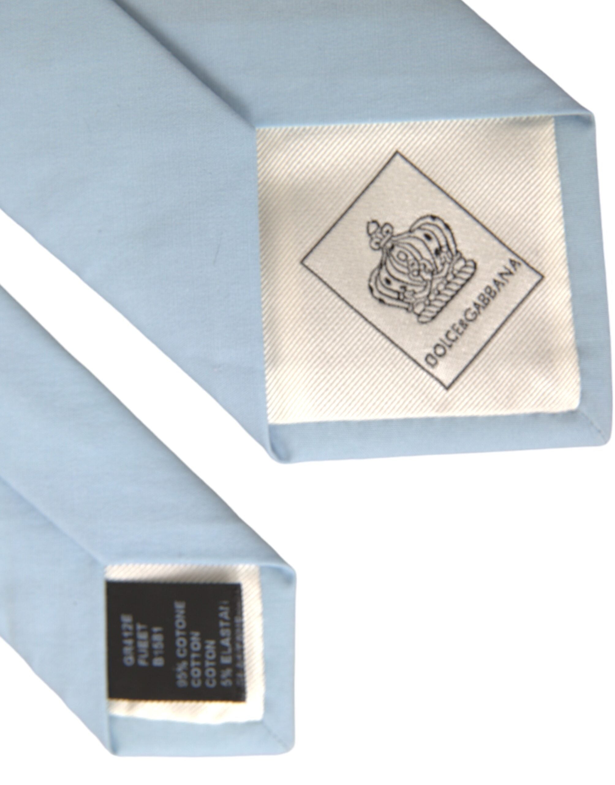 Dolce & Gabbana Light Blue Cotton Adjustable Tie Men - Luksusmuotia Dolce & Gabbana - Tutustu YVES JAVANNI® 