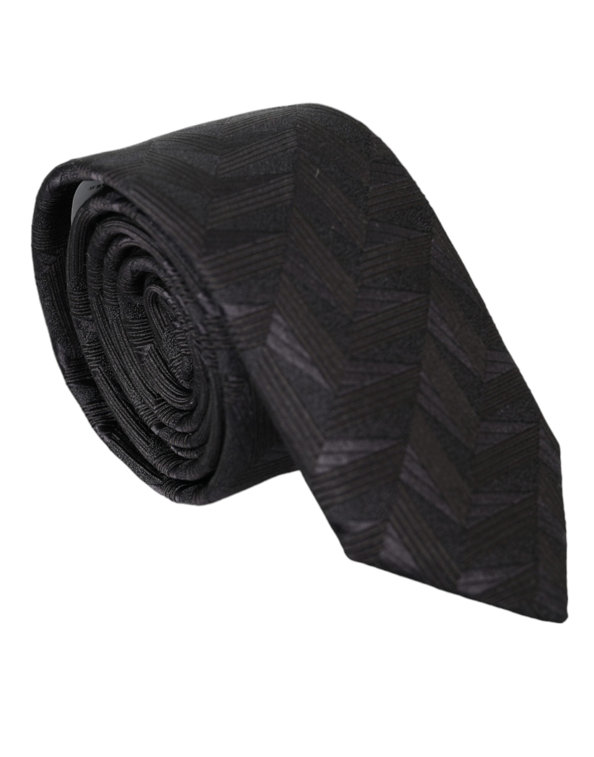 Dolce & Gabbana Black Patterned 100% Silk Adjustable Men Tie - Luxury from Dolce & Gabbana - Shop at YVES JAVANNI