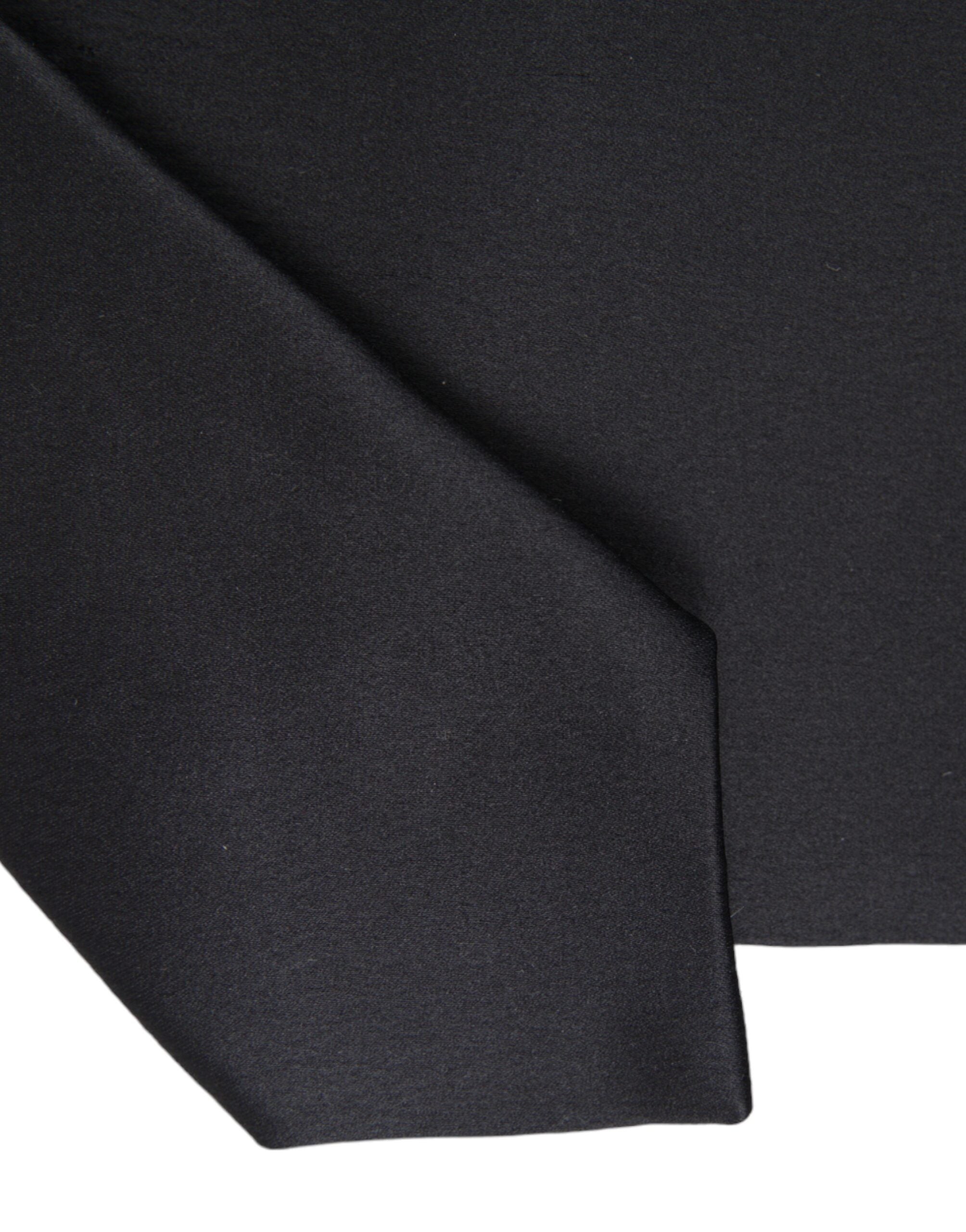 Dolce & Gabbana Black Solid Silk Adjustable Tie Men - Luksusmuotia Dolce & Gabbana - Tutustu YVES JAVANNI® 