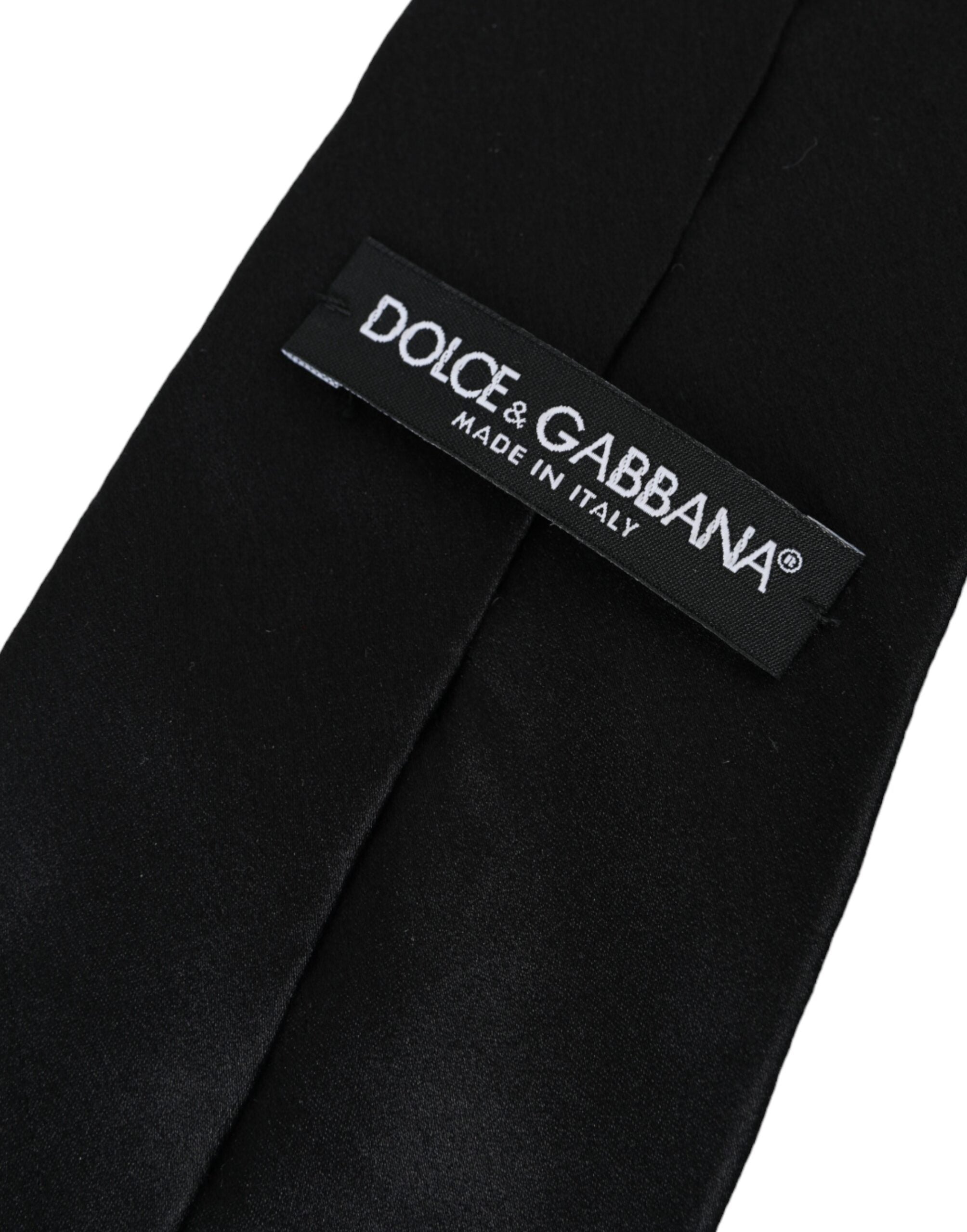 Dolce & Gabbana Black Solid Silk Adjustable Tie Men - Luksusmuotia Dolce & Gabbana - Tutustu YVES JAVANNI® 