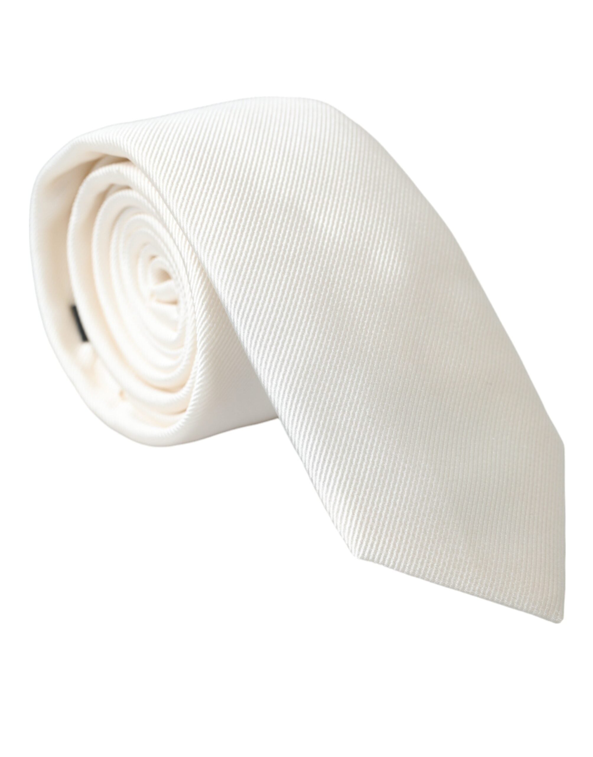 Dolce & Gabbana White Solid 100% Silk Adjustable Tie - Luxury from Dolce & Gabbana - Shop at YVES JAVANNI