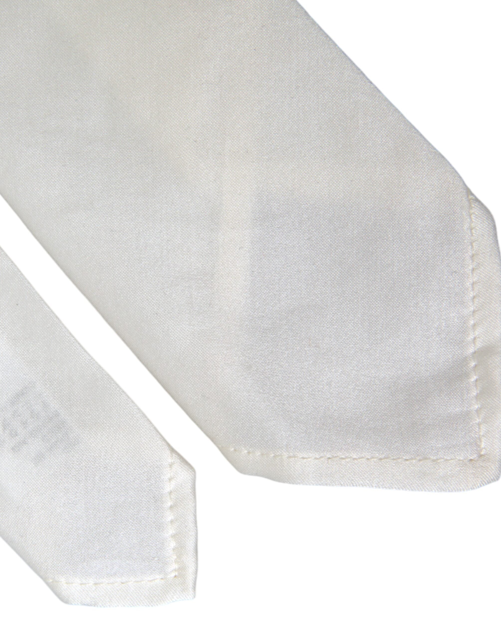 Dolce & Gabbana White Silk Blend Adjustable Tie Men - Luksusmuotia Dolce & Gabbana - Tutustu YVES JAVANNI® 